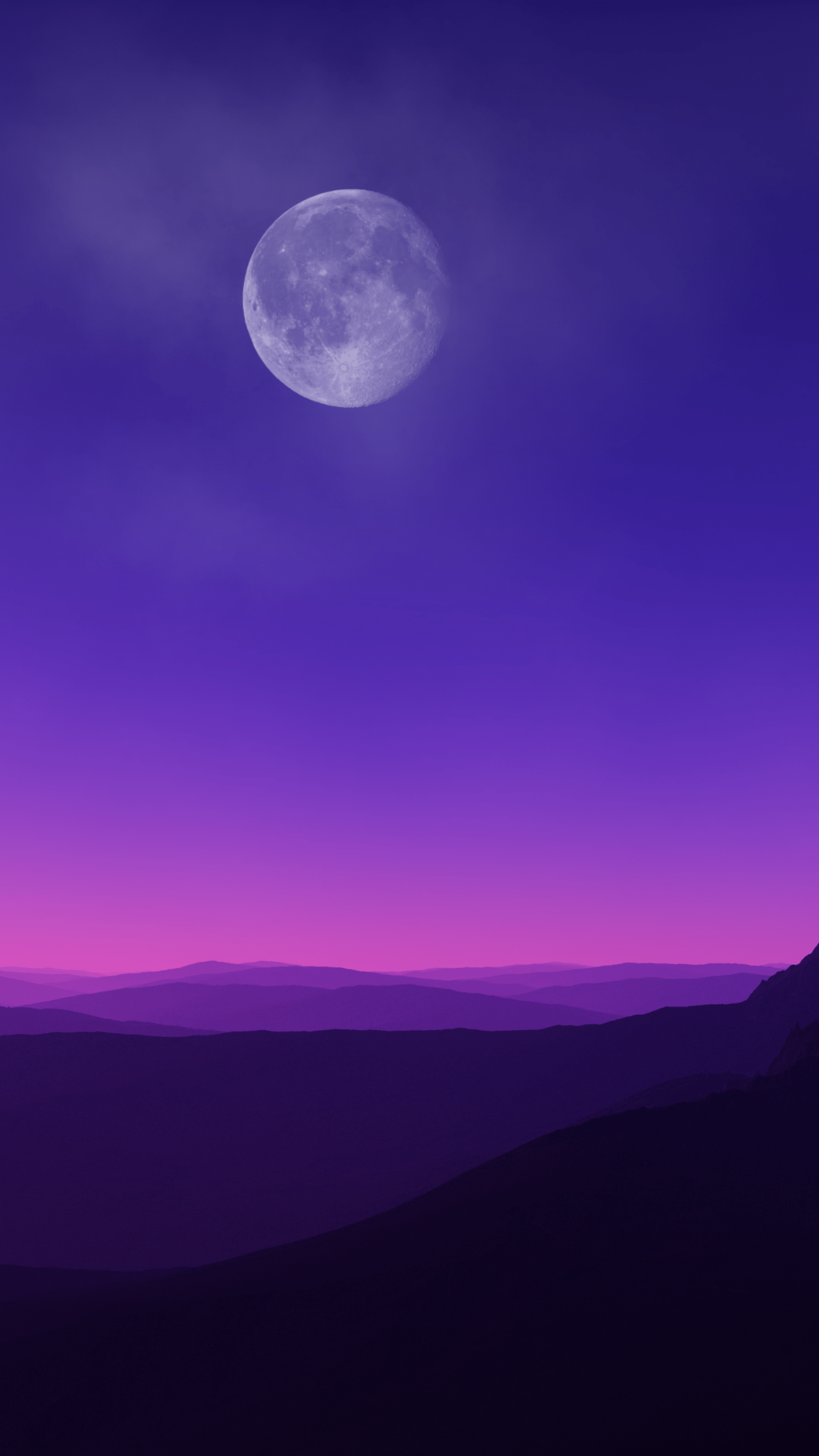 A purple sky with the moon in it - Capricorn