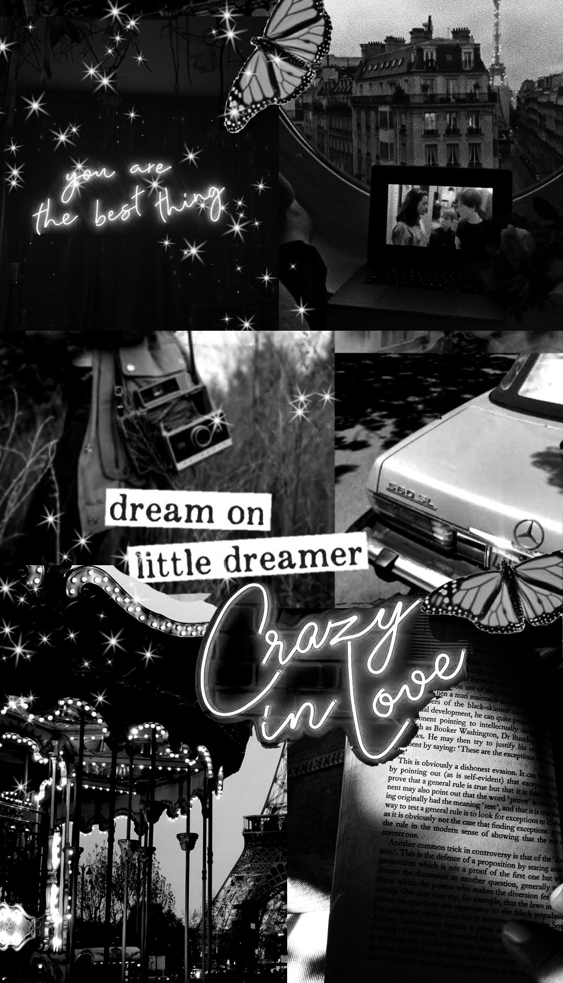 Dream on little crazy in love - Black phone, black, black and white, Paris, wedding, gray