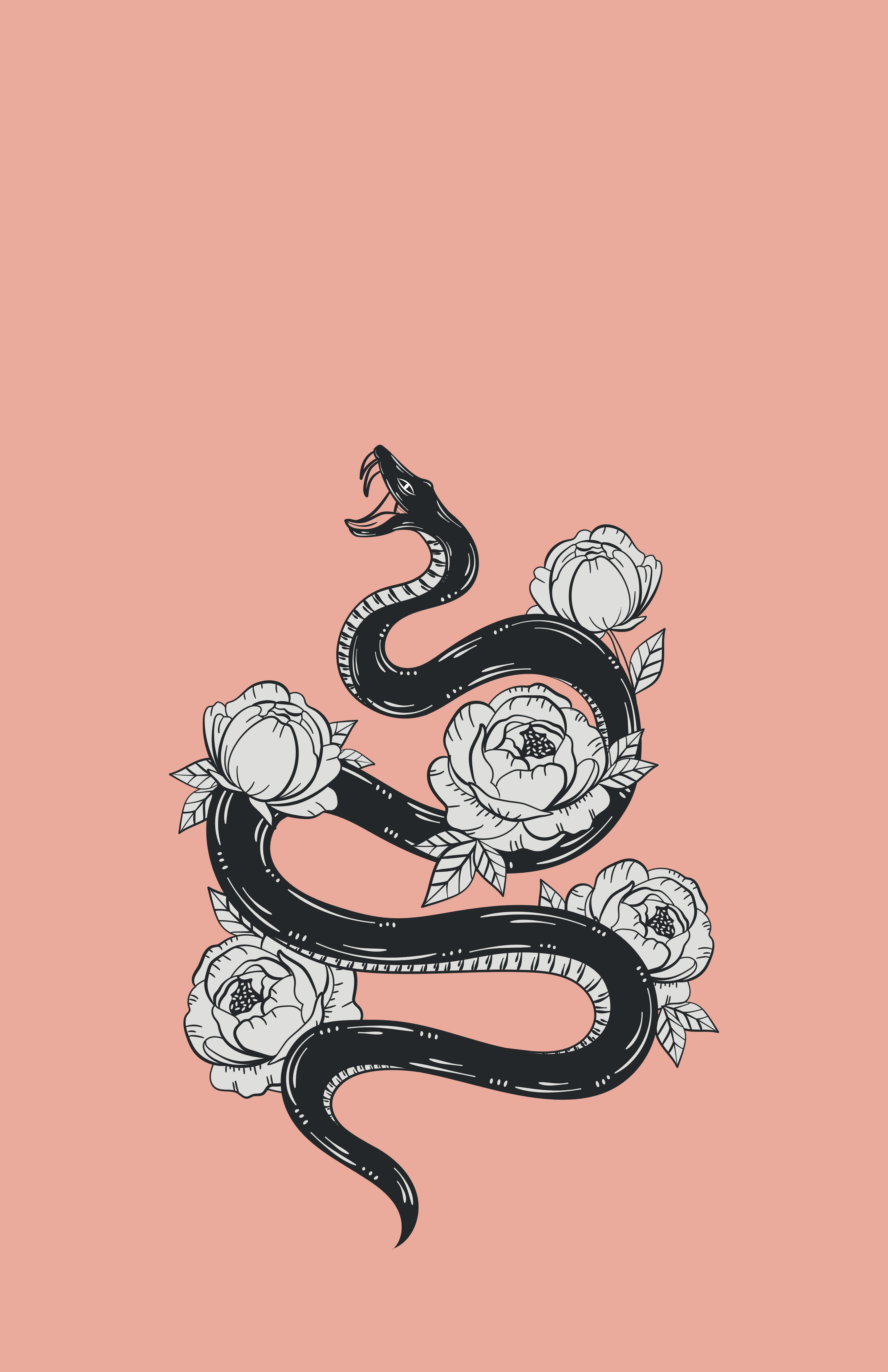A snake with flowers on it - Snake