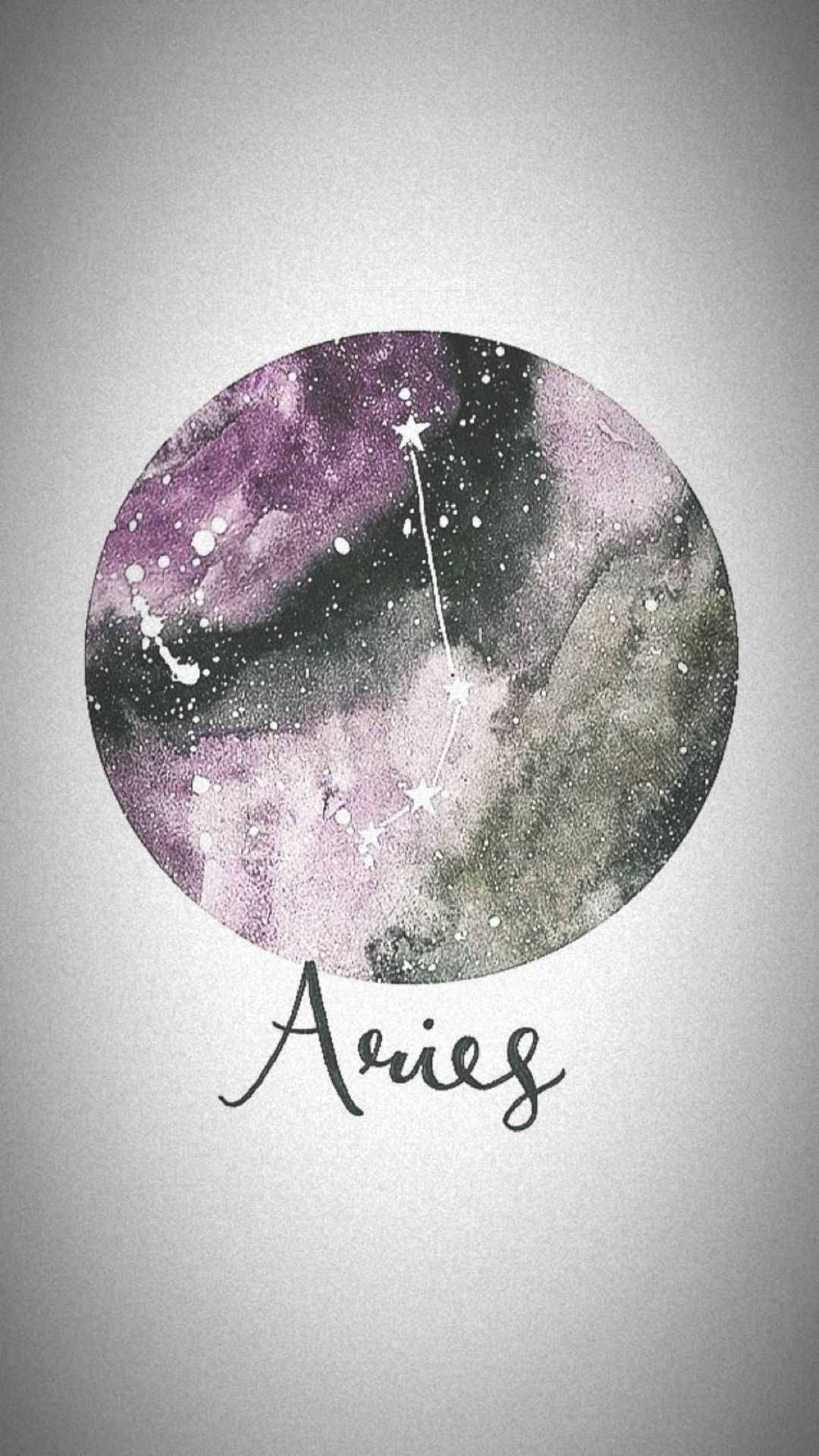 Download Aries Aesthetic Constellation Purple Galaxy Wallpaper