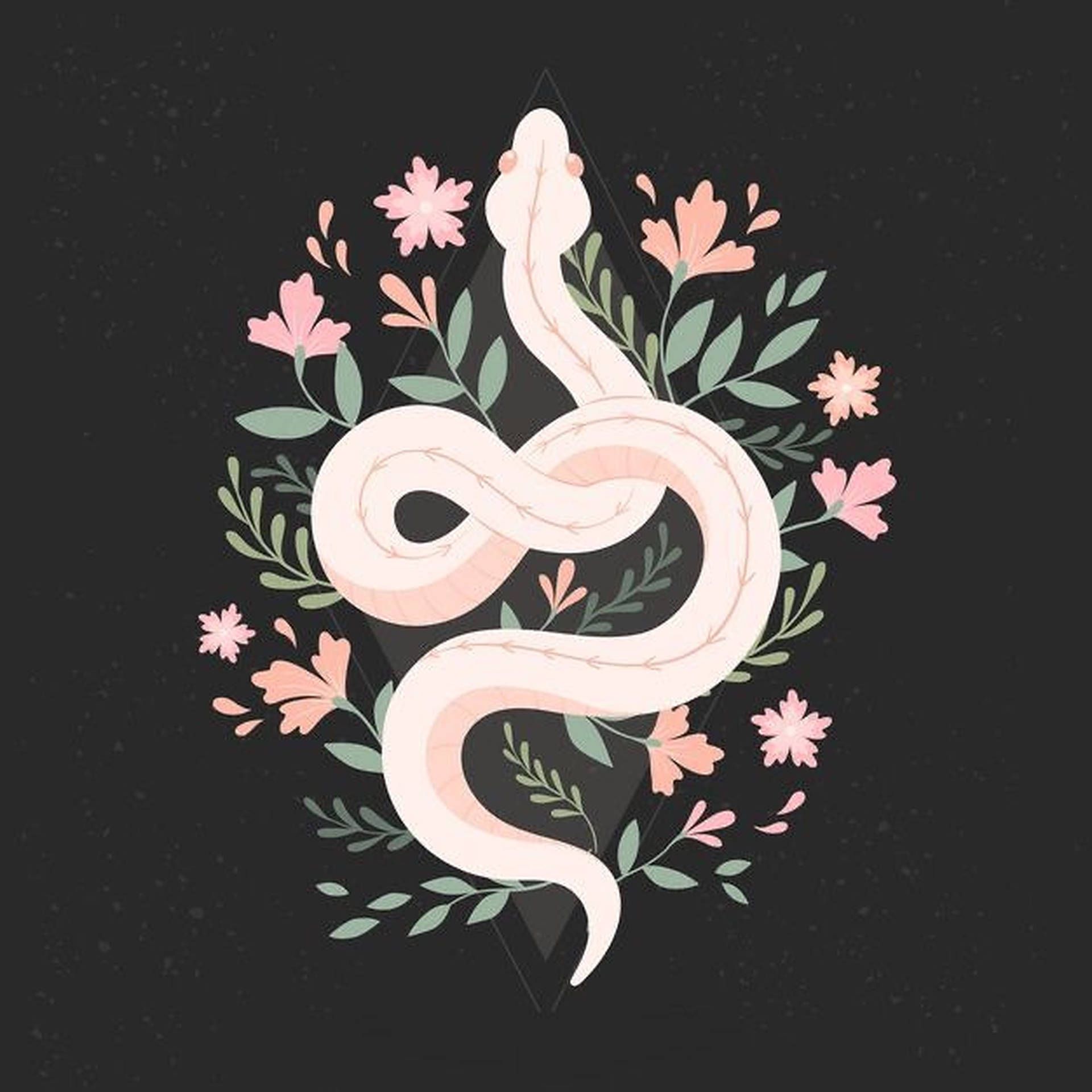 A snake with flowers and leaves on it - Snake