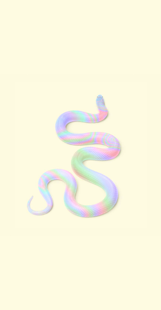 A snake illustration in pastel colors - Snake