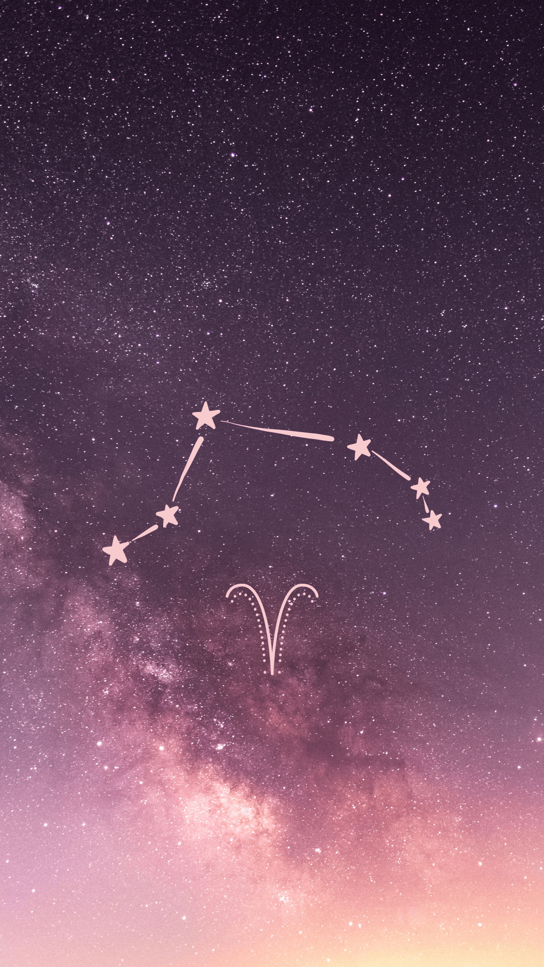 A sky with stars and the zodiac sign of virgo - Aries