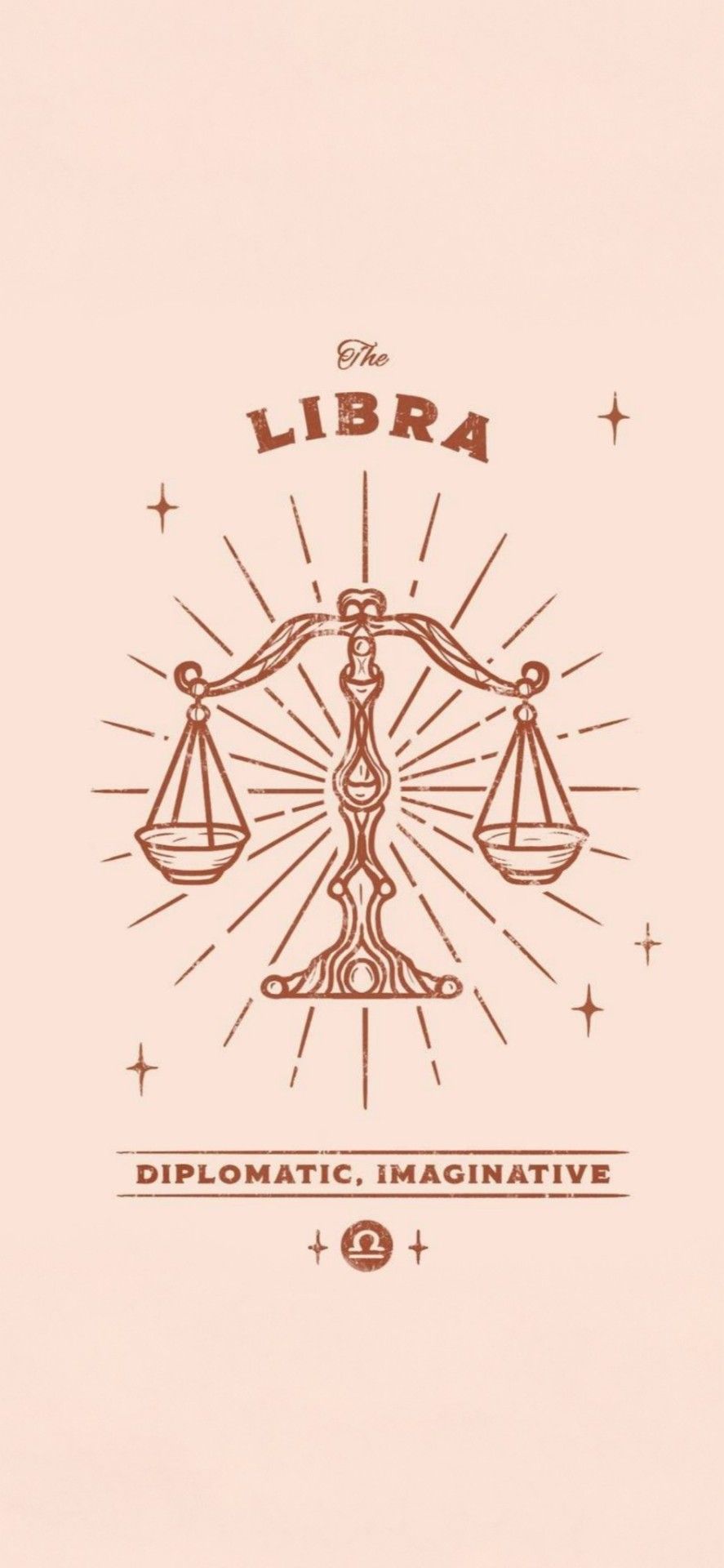 The libra zodiac sign is shown on a pink background - Libra