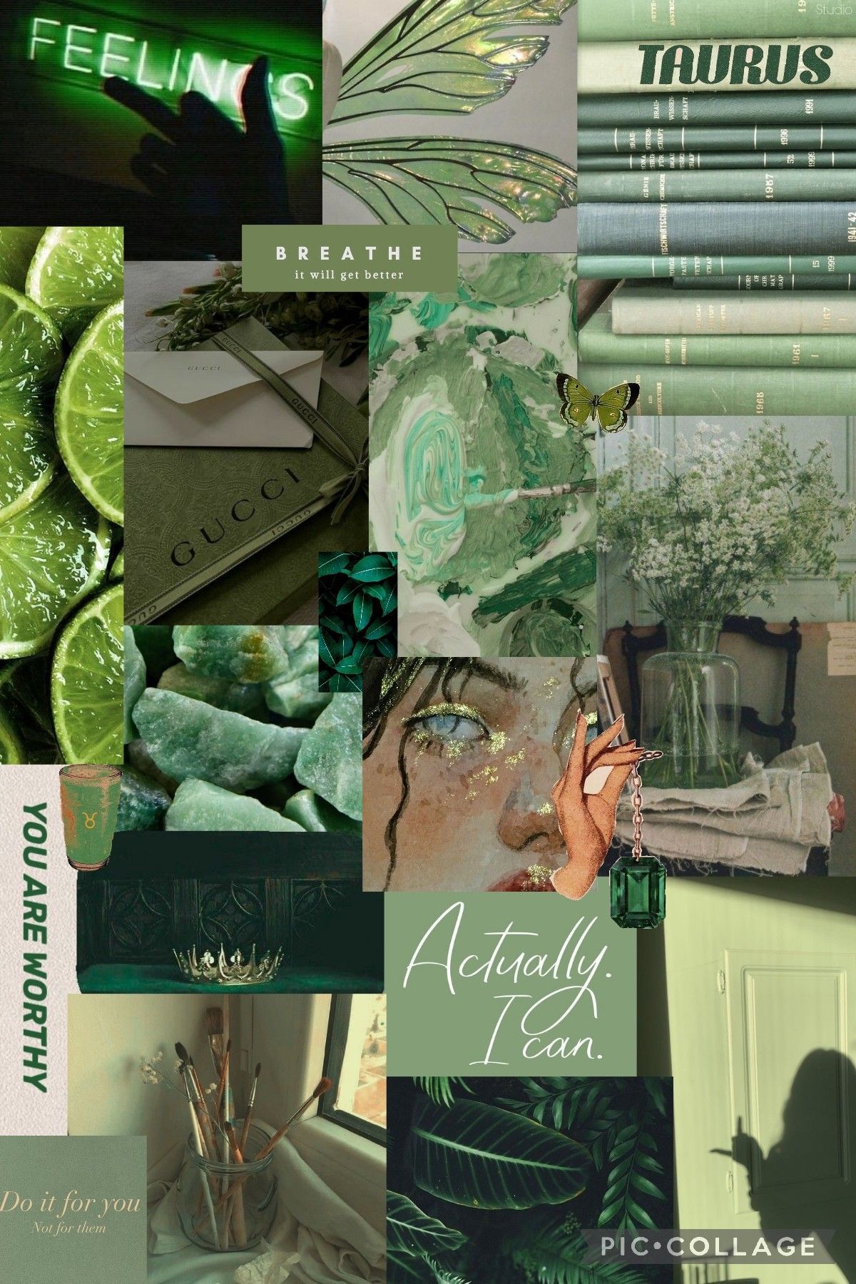 Green taurus aesthetic wallpaper. iPhone wallpaper green, Aesthetic iphone wallpaper, Aesthetic stickers