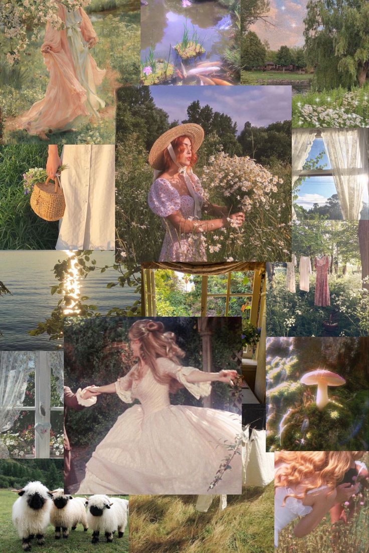 A collage of pictures with different scenes - Cottagecore