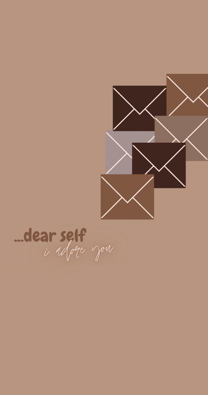 A brown background with several envelopes - Brown, light brown
