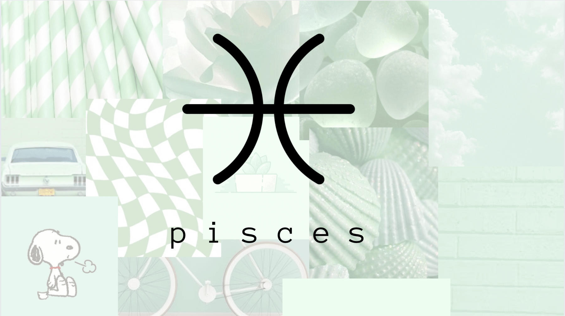 Pisces zodiac sign wallpaper green aesthetic