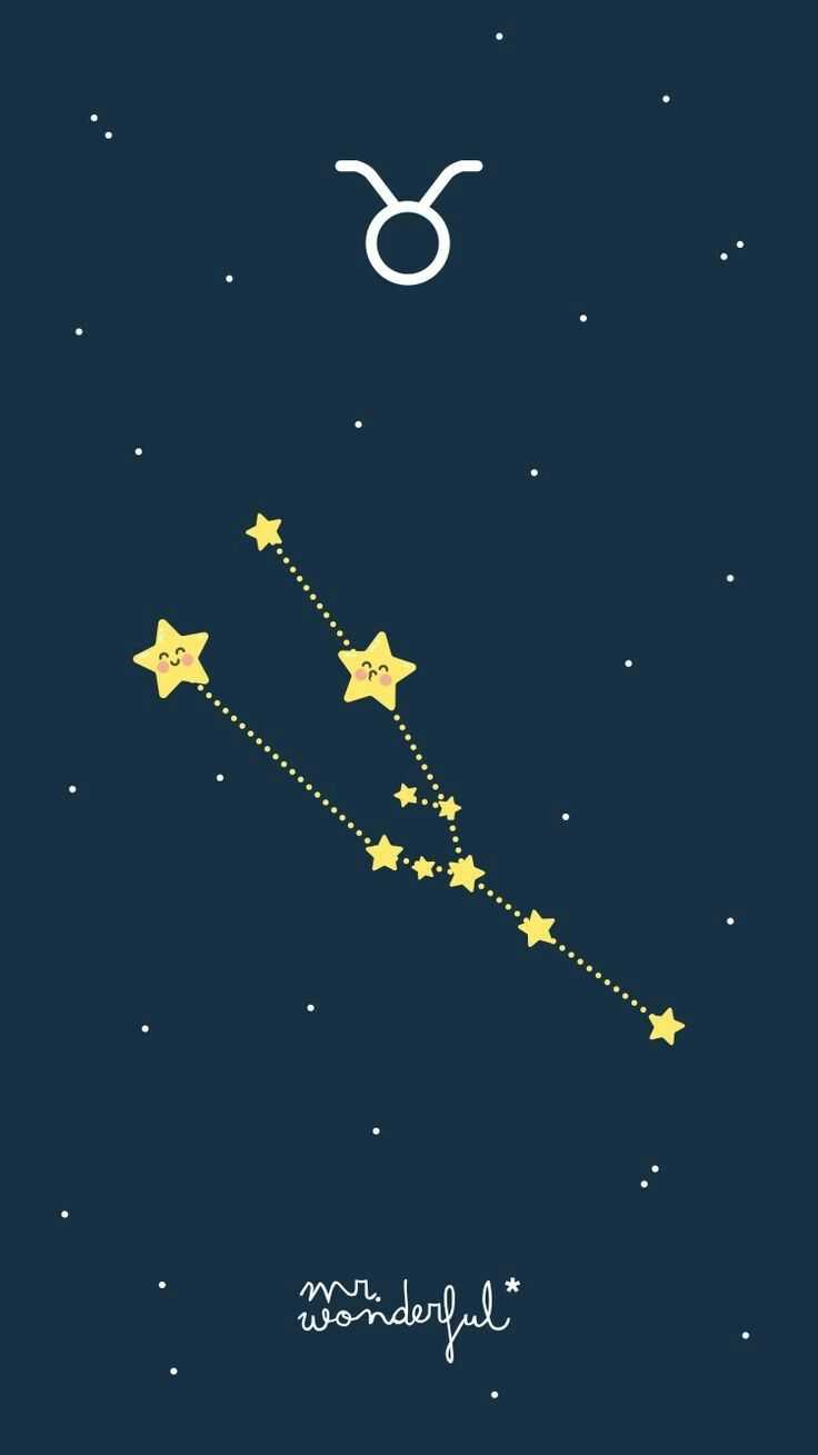 The constellation of virgo with stars and a yellow star - Taurus