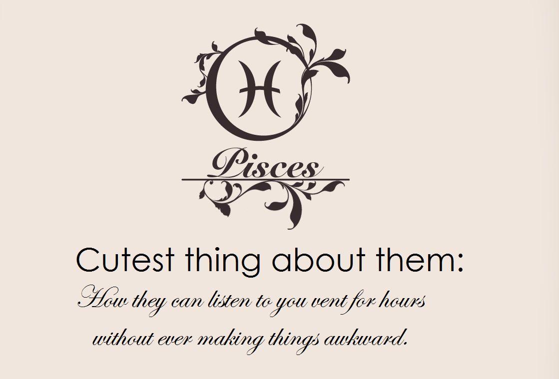 A poster with the words cute thing about them - Pisces