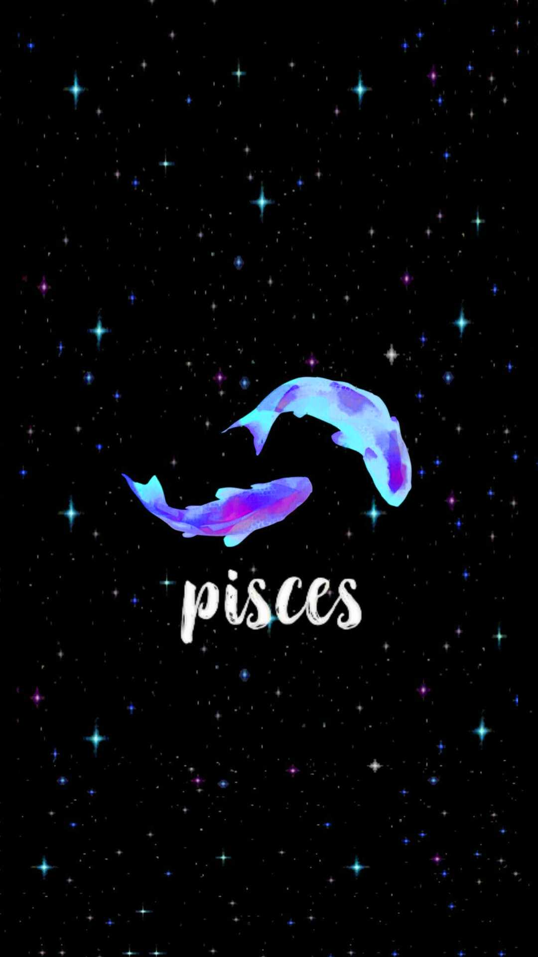 The zodiac sign pisces with a blue and purple background - Pisces