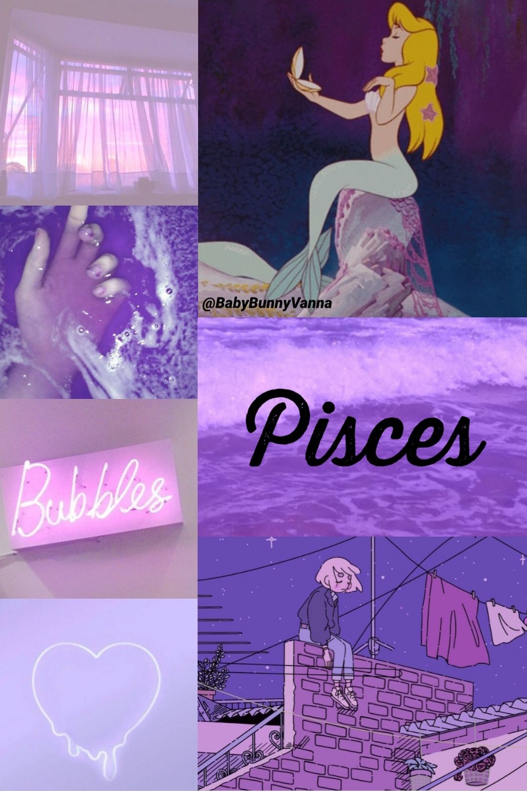 A collage of pictures with the words pisces - Pisces