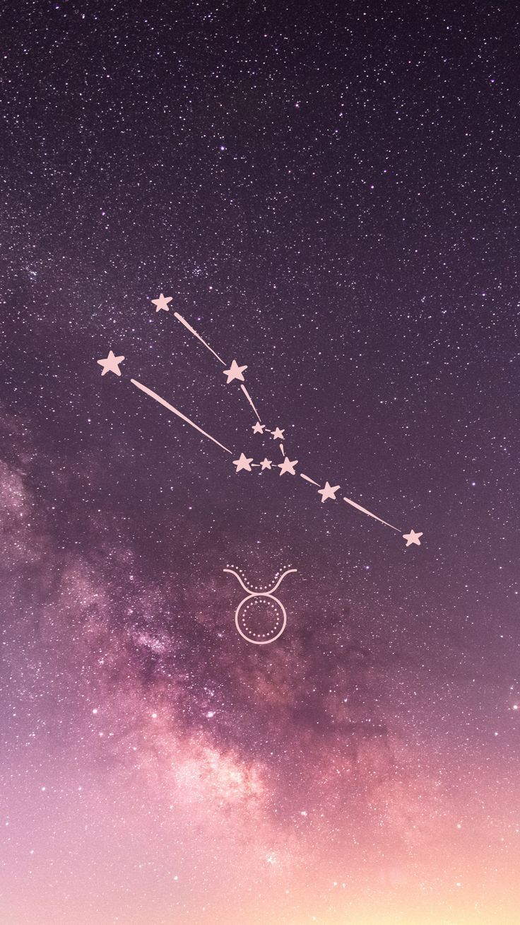 A sky with stars and the constellation of virgo - Taurus