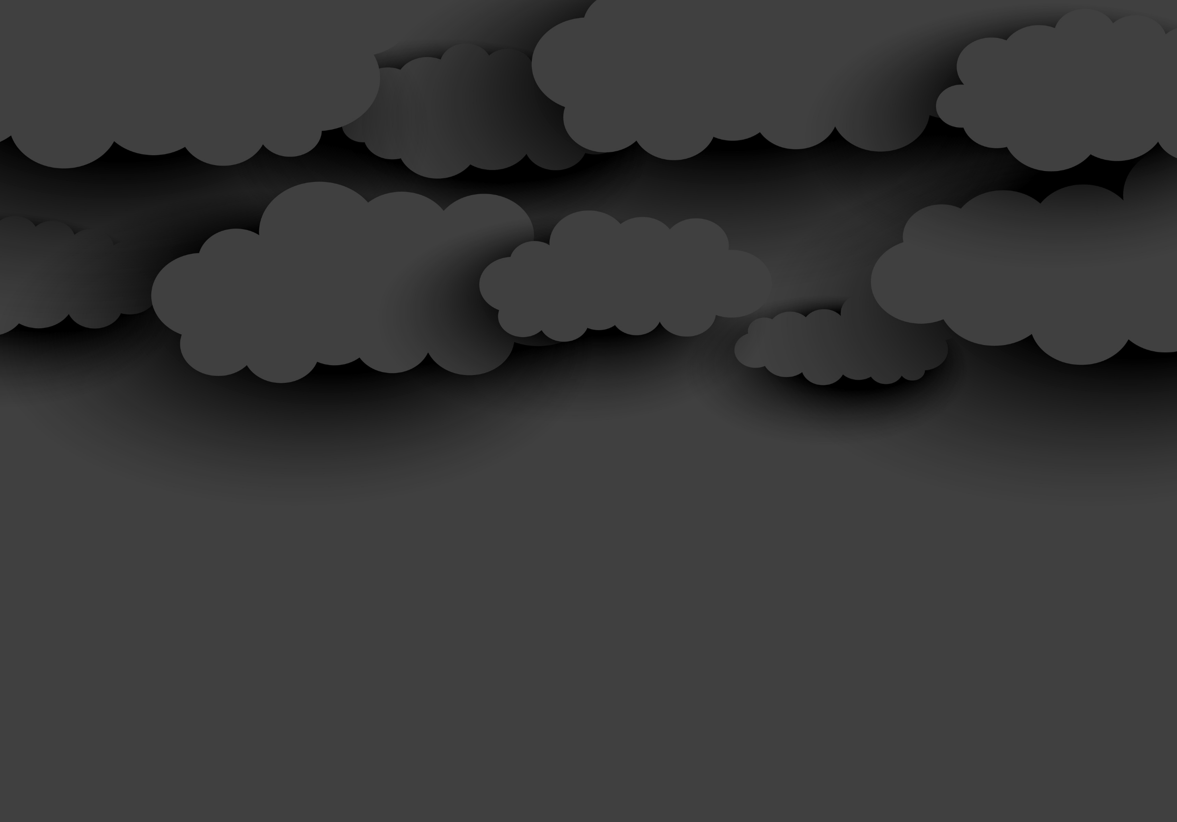 Black paper clouds on a black background - IPad