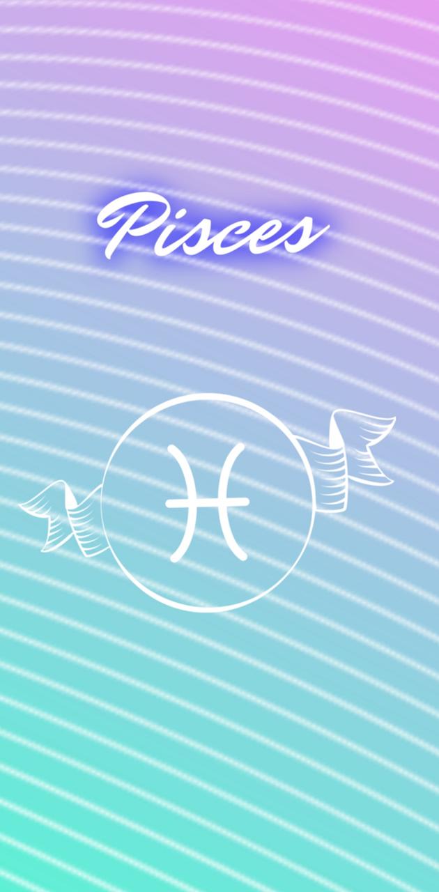 Pisces zodiac sign with a blue and white background - Pisces