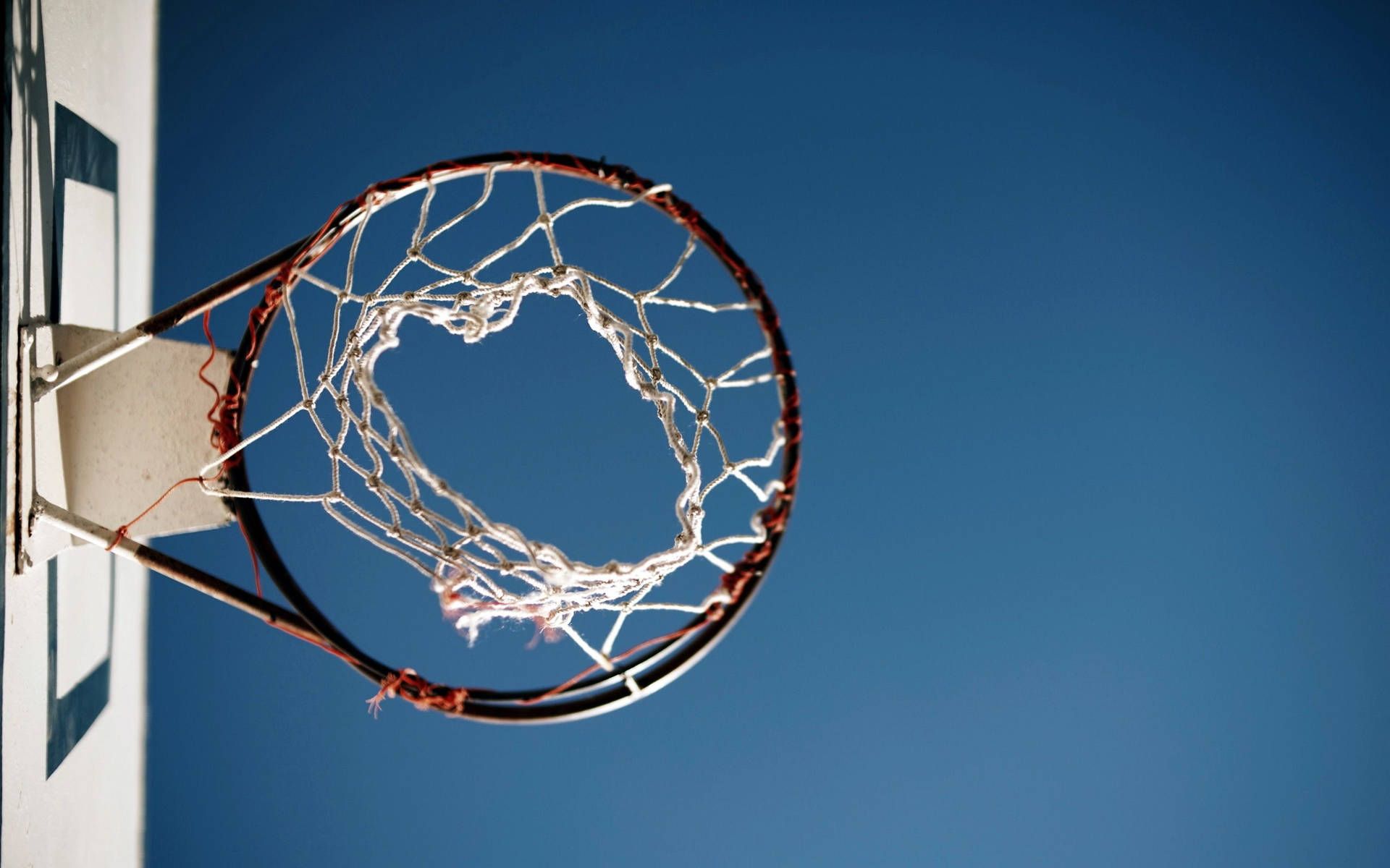 Download Red Basketball Ring Bottom View Wallpaper
