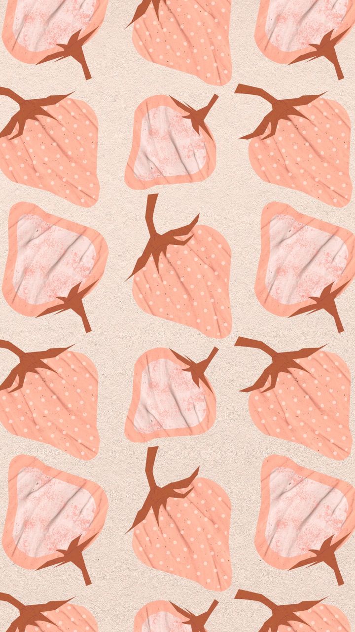 Free: Pastel strawberry phone wallpaper, fruit