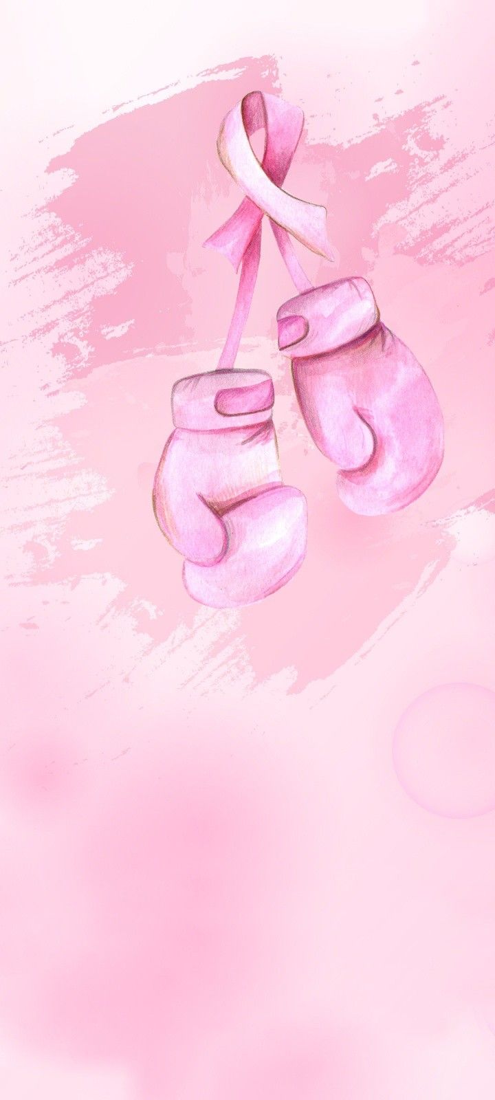 Pink boxing gloves hanging from a pink ribbon - Cancer