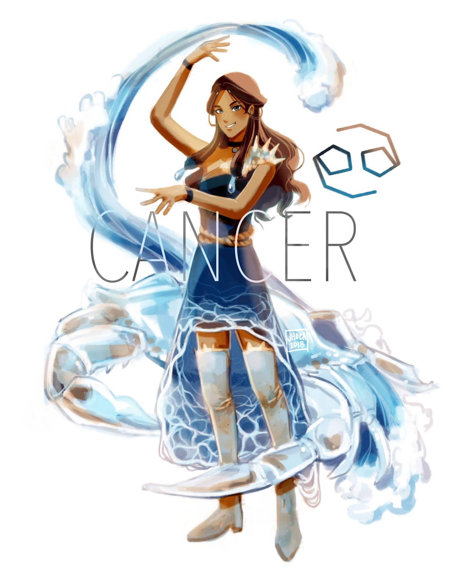 Download Cancer Zodiac Water Girl Wallpaper