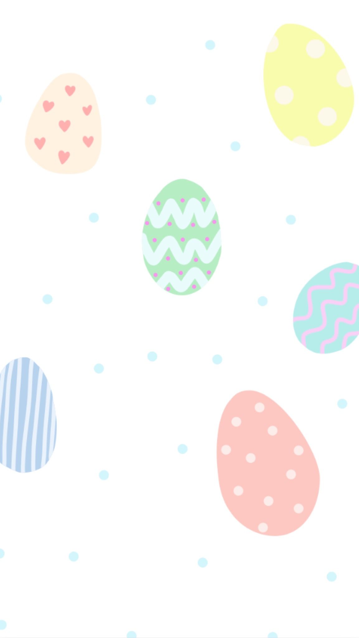 A pattern of colorful eggs on white background - Easter, egg