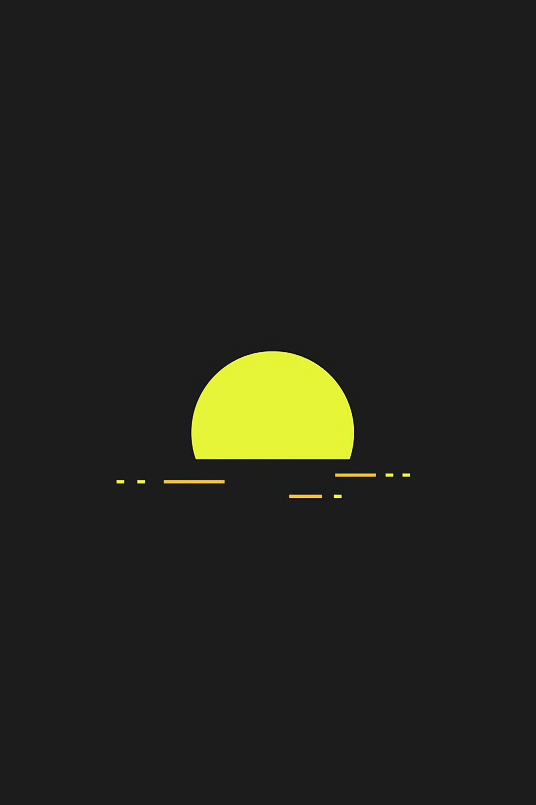 A sunset in the ocean with yellow and black background - Sun