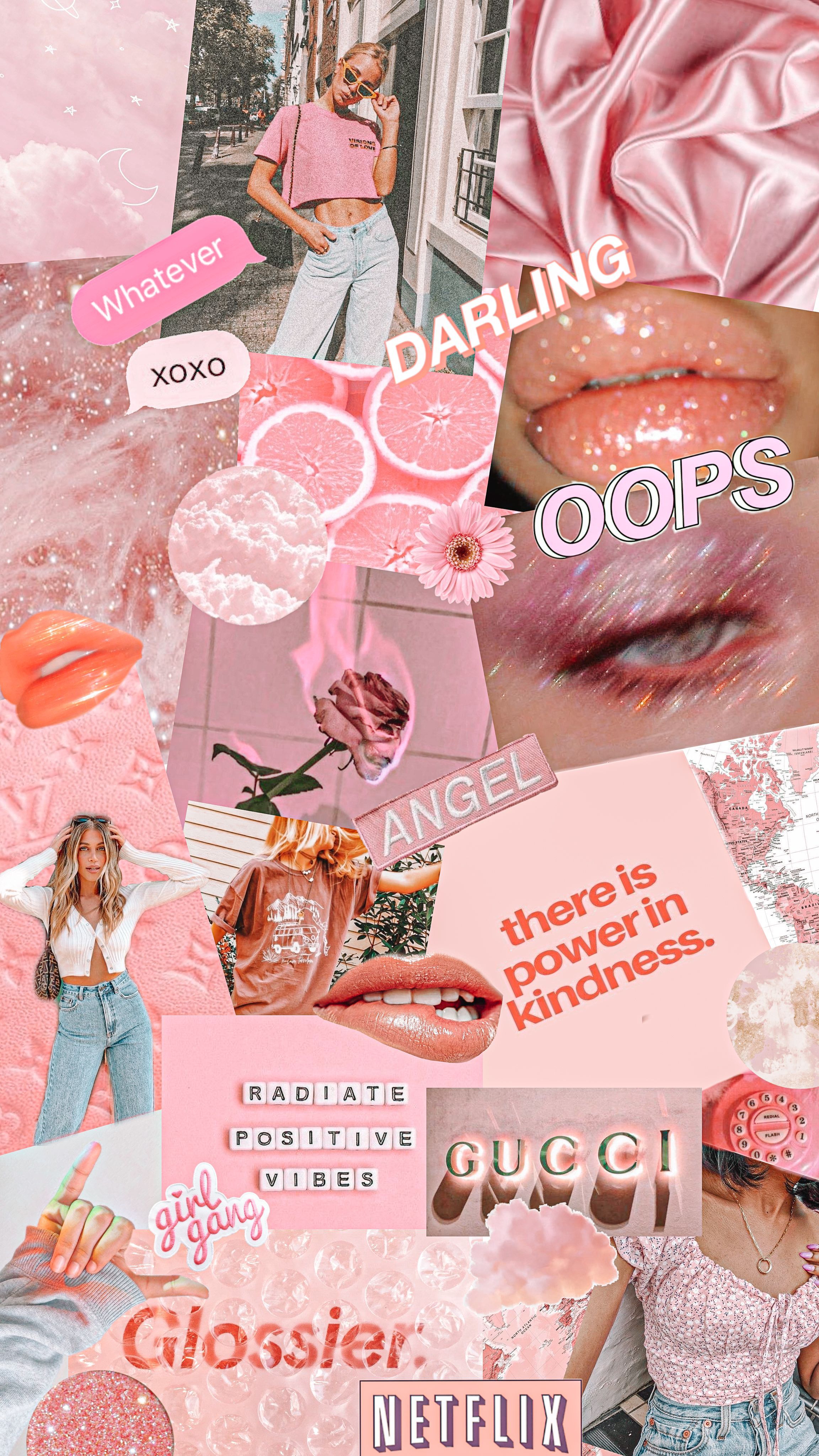 ✰ Collage ✰에 있는 emily polk님의 핀. 핑크 배경화면, 미적 아이폰 벽지, 파스텔 핑크
