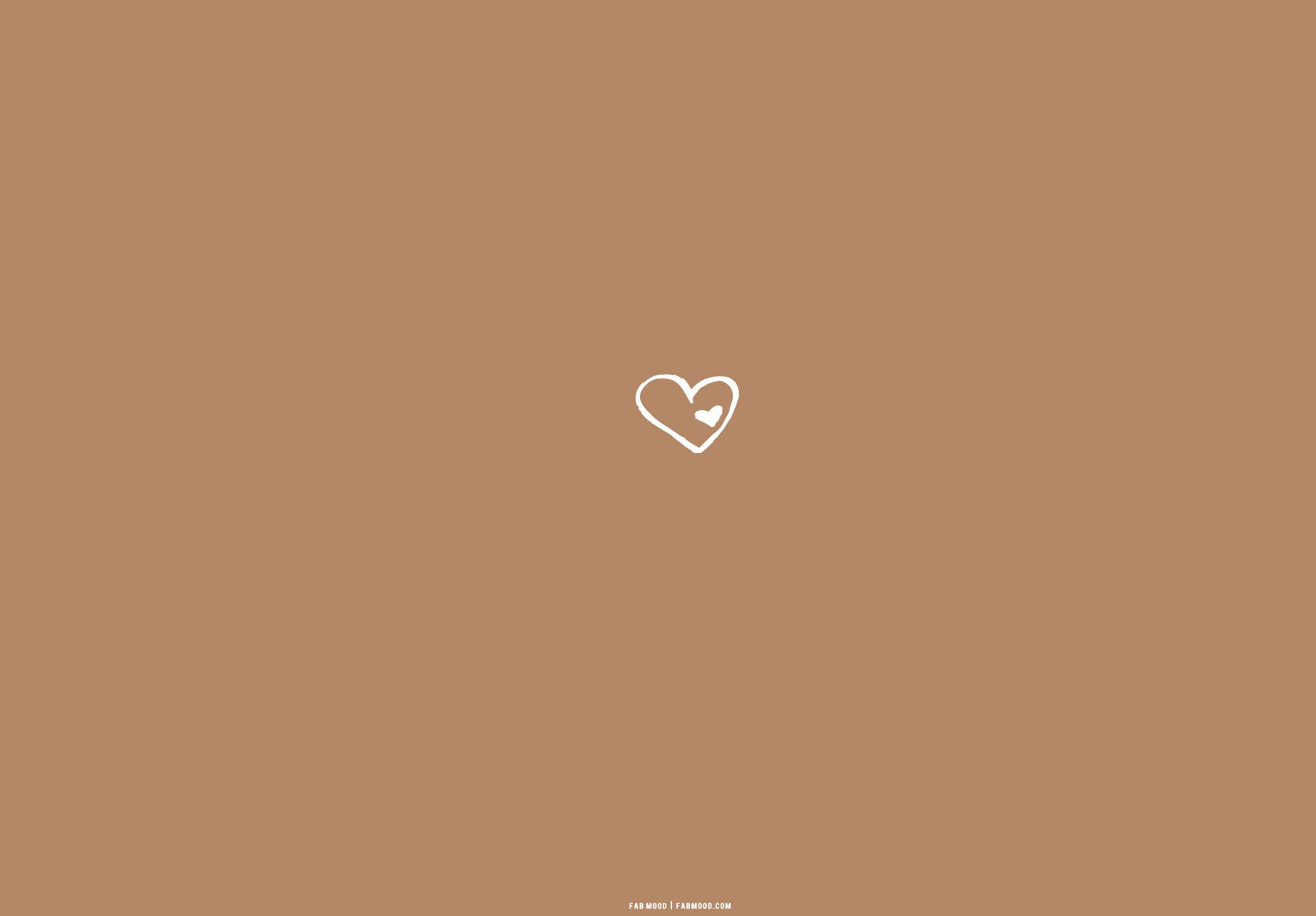 Brown Aesthetic Wallpaper for Laptop : Heart on Heart