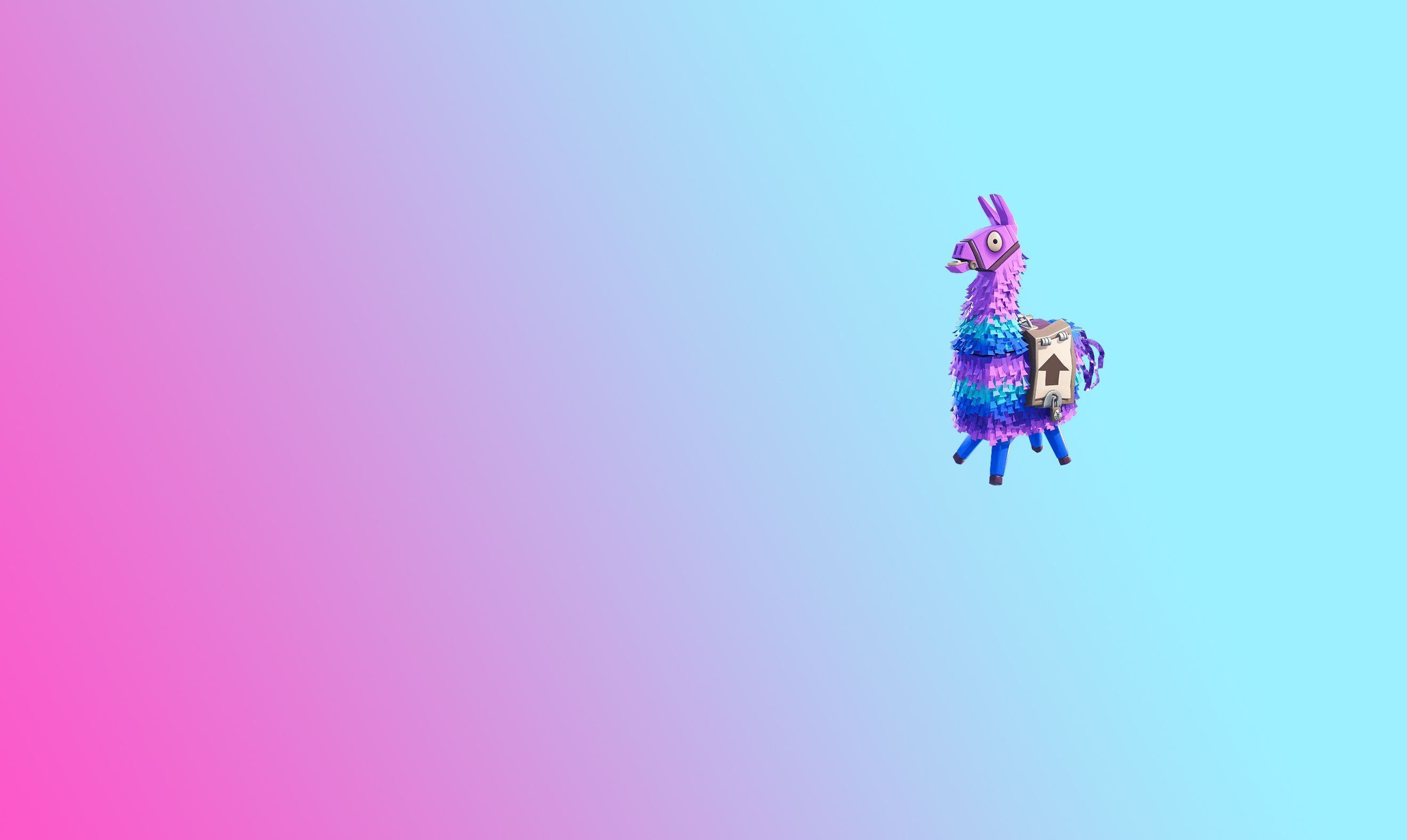 A llama from Fortnite, with a pink and blue gradient background - Fortnite