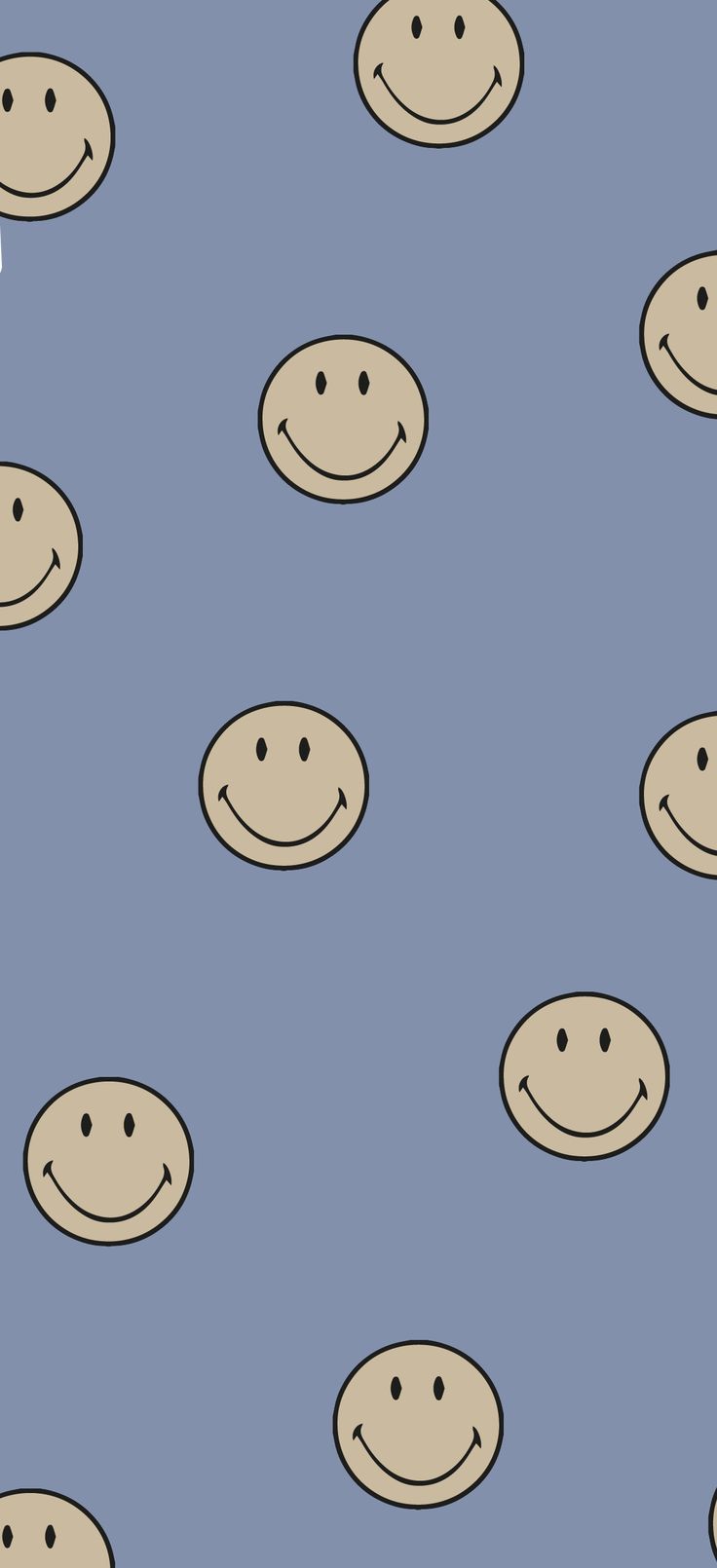 IPhone wallpaper with a pattern of smiling emojis on a blue background - Smile, Smiley