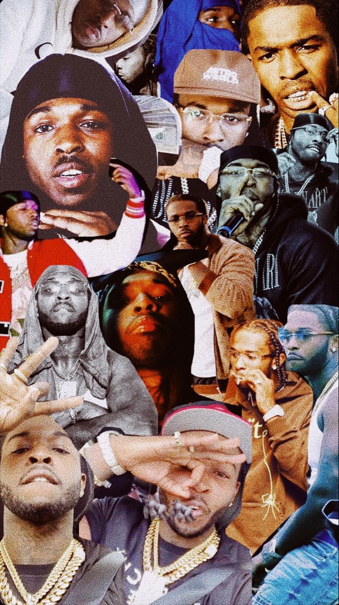A collage of rappers such as Future, 21 Savage, and Young Thug. - Pop Smoke