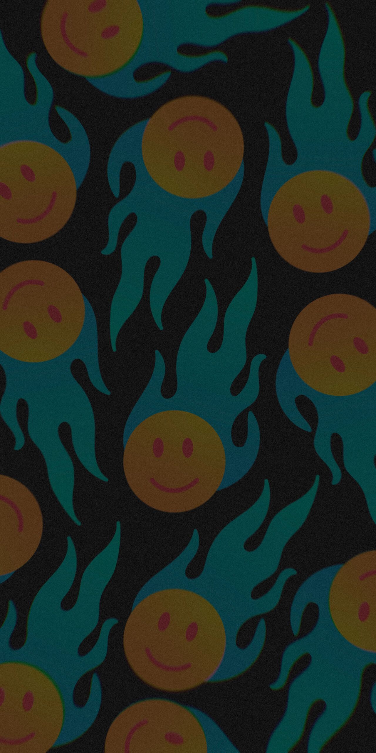 A wallpaper of a smiley face on fire - Smile, Smiley