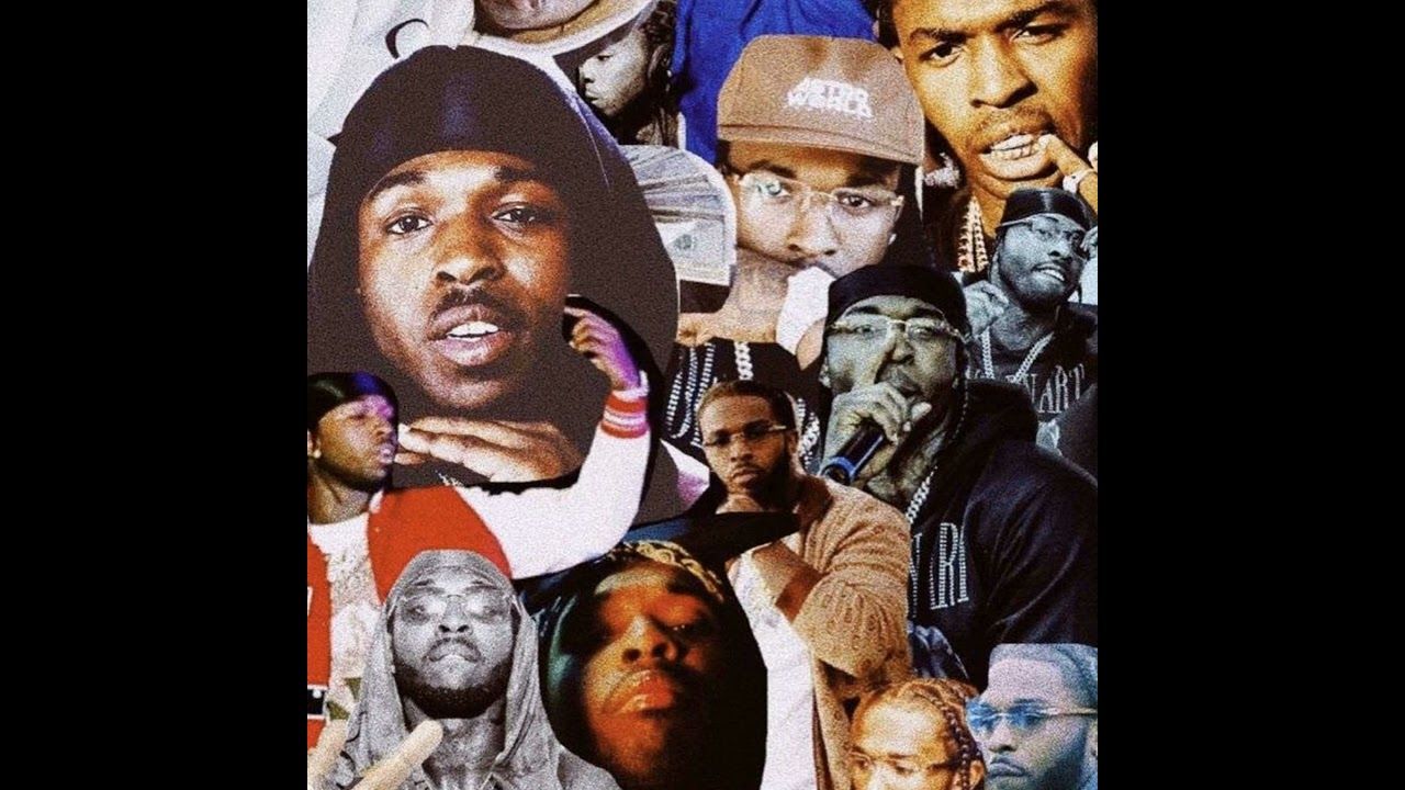 A collage of rappers such as Kendrick Lamar, J. Cole, and Mac Miller. - Pop Smoke