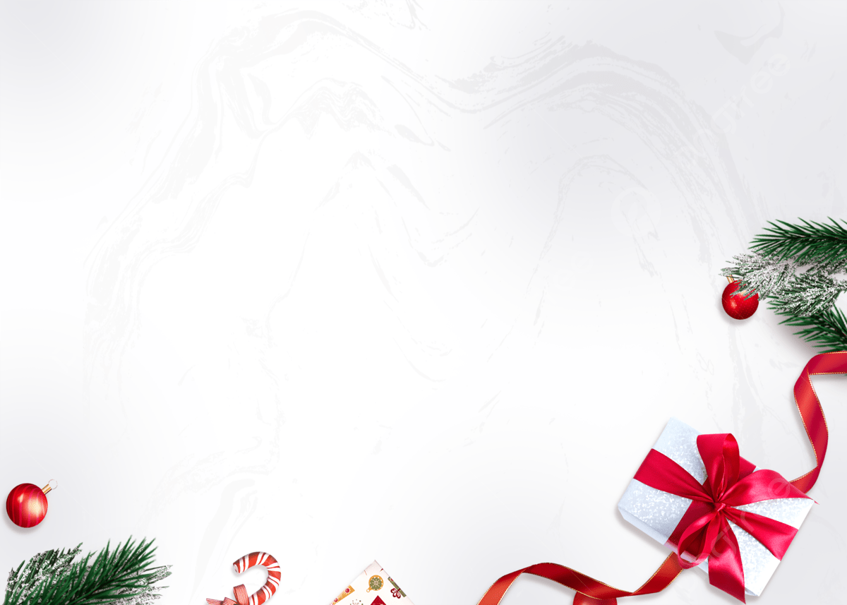A white background with red and white Christmas decorations - White Christmas