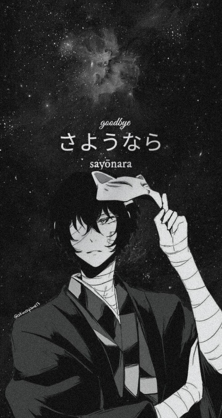 Download Black Aesthetic Anime Goodbye Sayonara Wallpaper