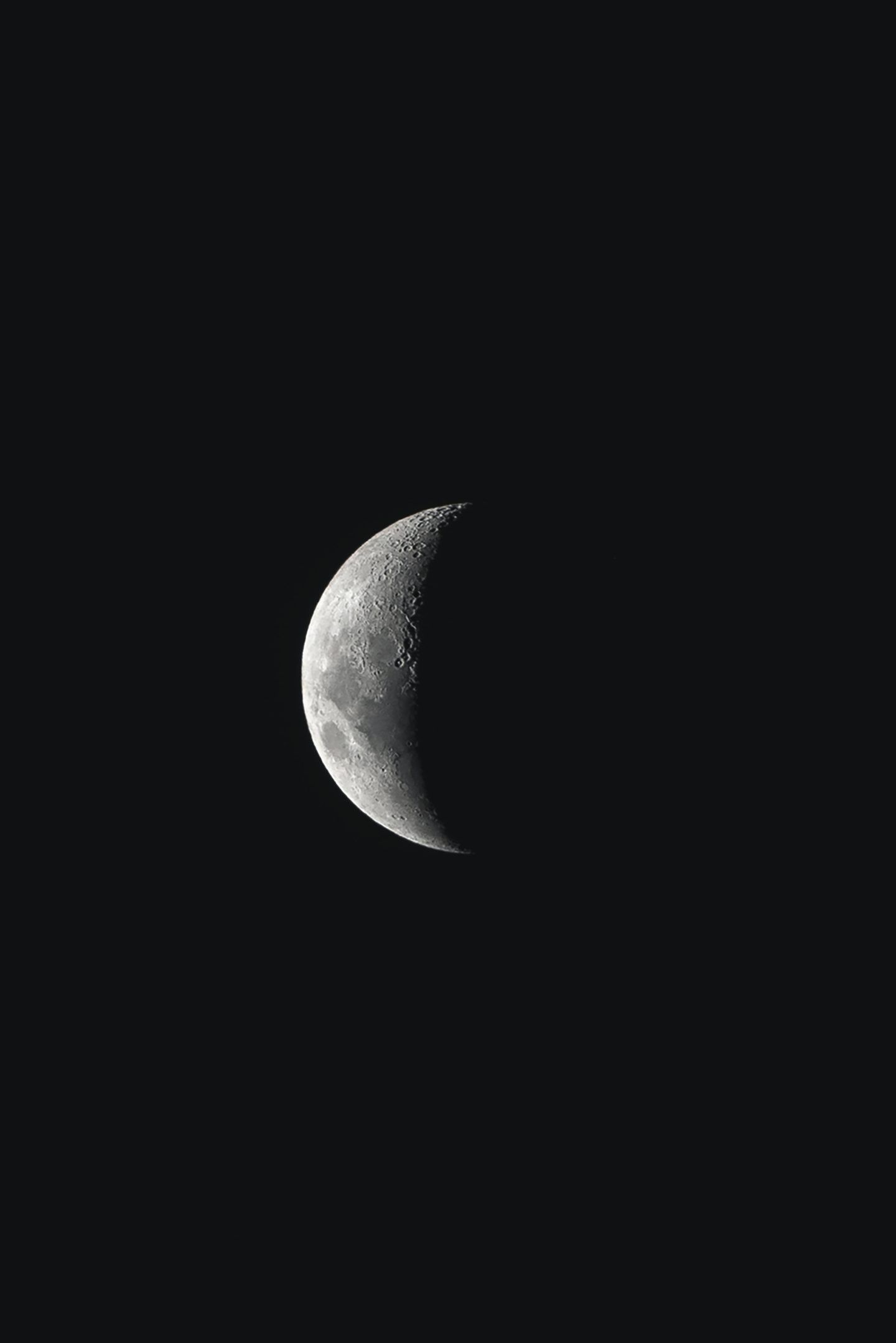 The moon in black and white - Black phone, iPhone, dark phone