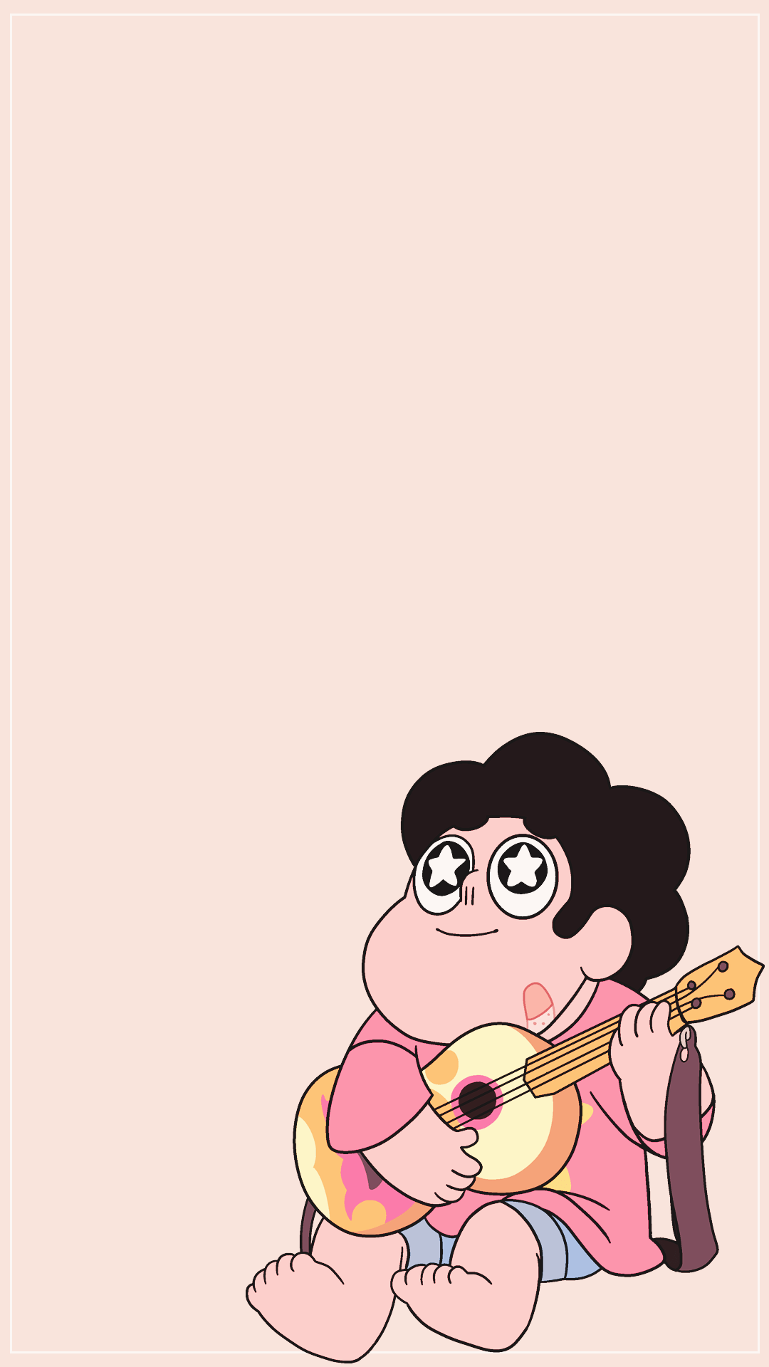 Steven Universe phone background with the character of Pearl playing a ukulele - Steven Universe