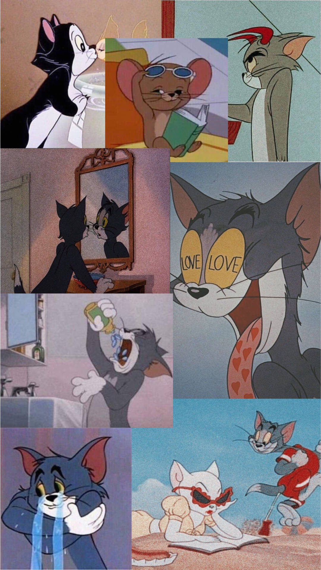 Download Cute And Grainy Tom And Jerry Aesthetic Wallpaper