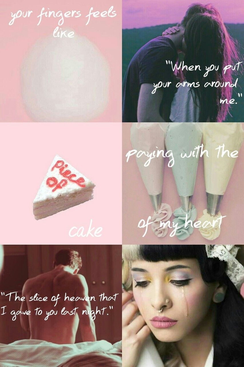 A collage of pictures with different captions - Melanie Martinez
