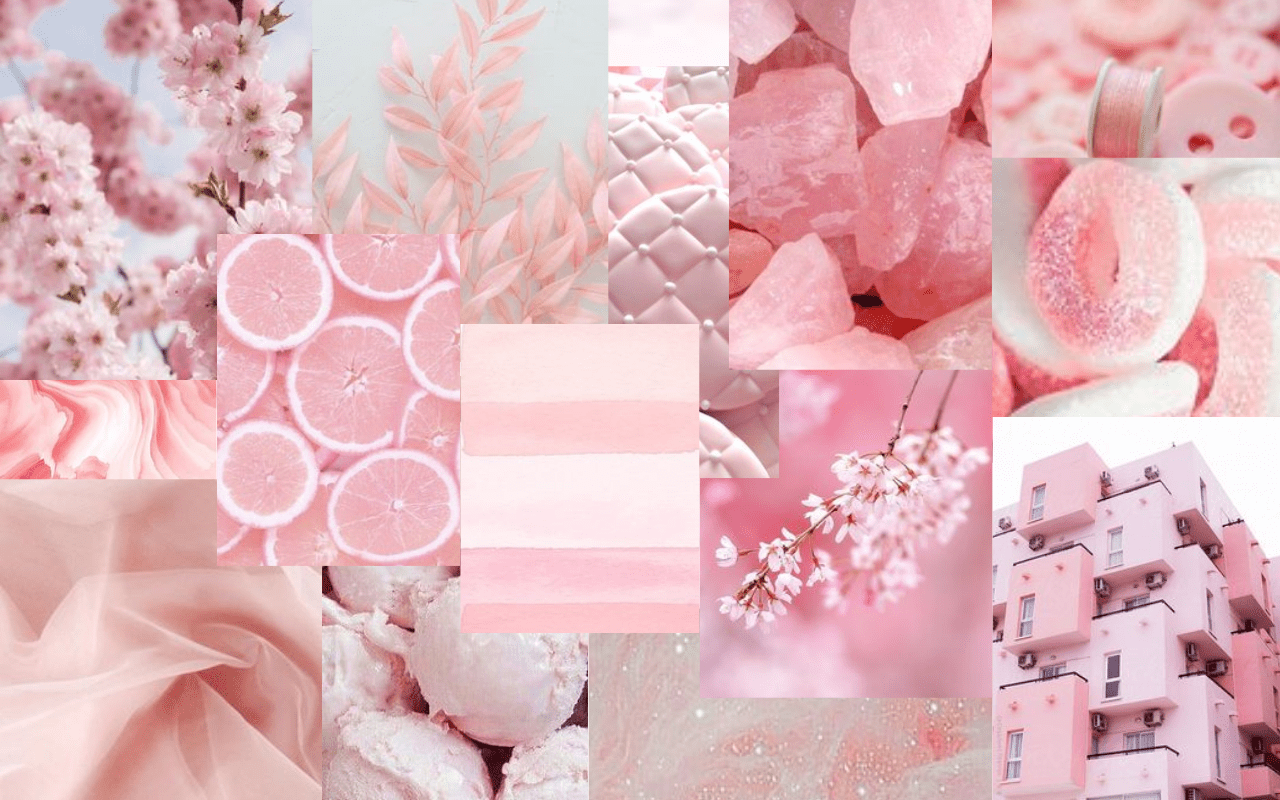 A collage of pink aesthetic images - Pink collage, light pink, soft pink, pink