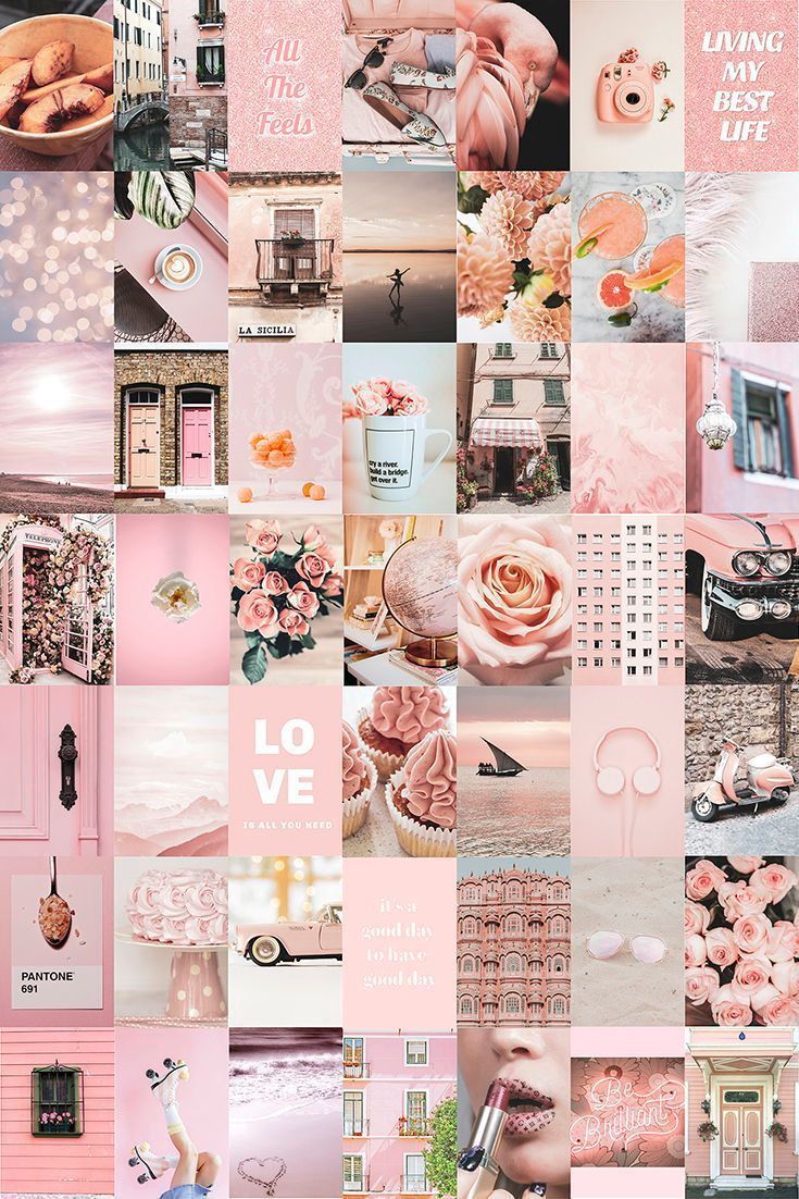 Pink Collage Kit 80 Pcs Peach Aesthetic Photo Wall Collage. iPhone wallpaper tumblr aesthetic, Pink wallpaper iphone, Aesthetic iphone wallpaper
