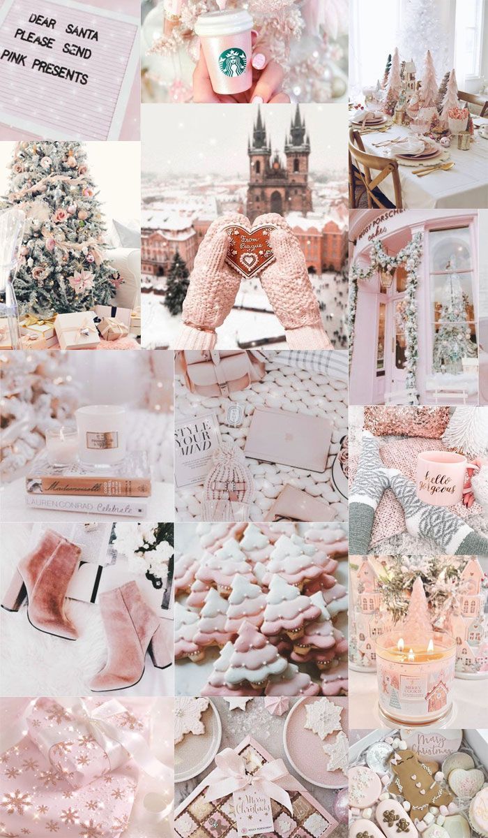 Christmas Collage Aesthetic Ideas : Pink Christmas Aesthetic