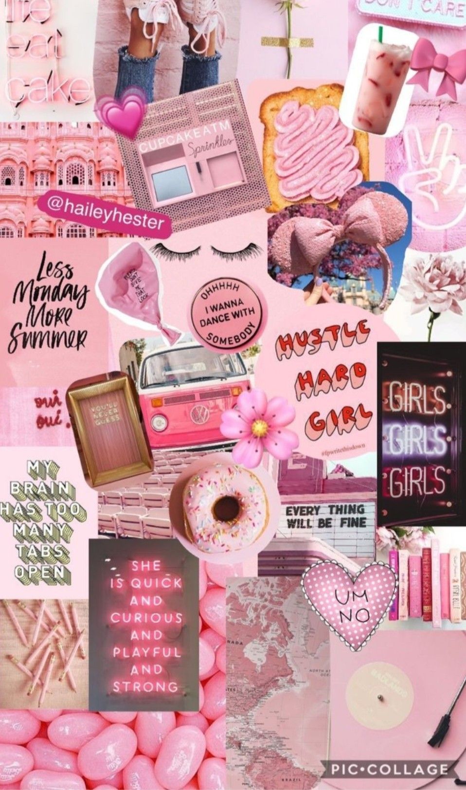 Aesthetic background for phone, pink background - Pink collage