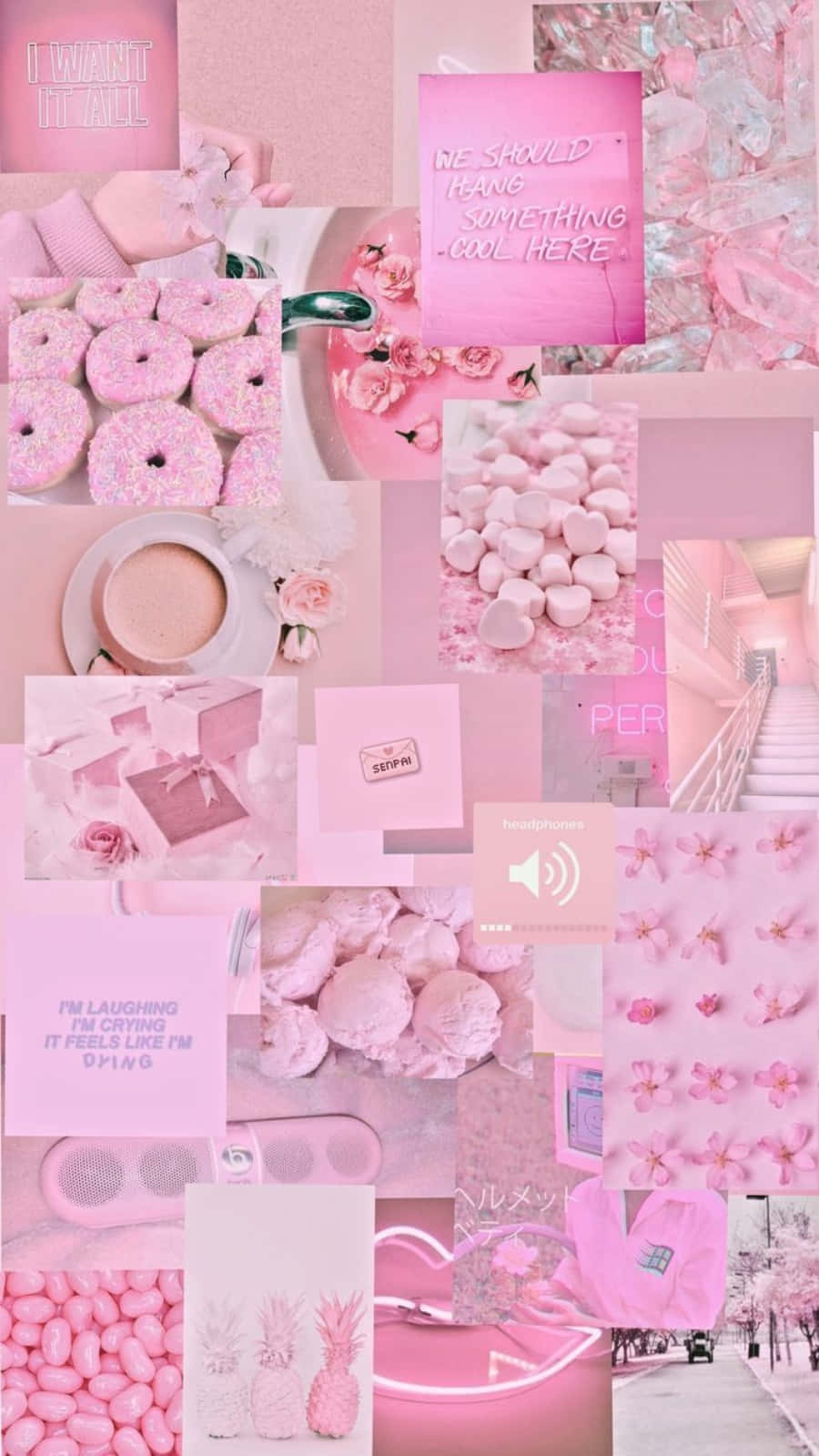 A collage of pink pictures with different items - Pink collage