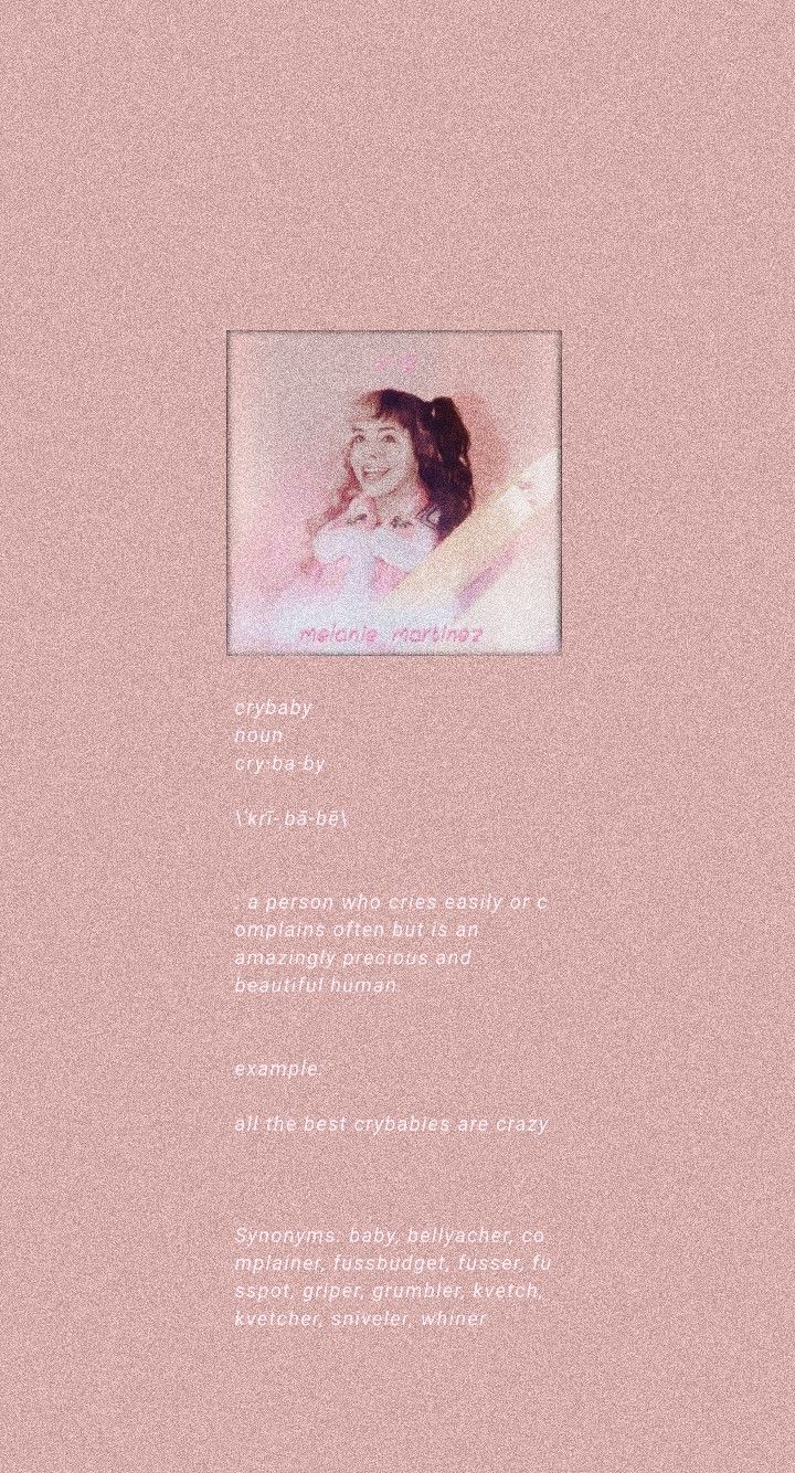 A pink screen with an image of the girl - Melanie Martinez