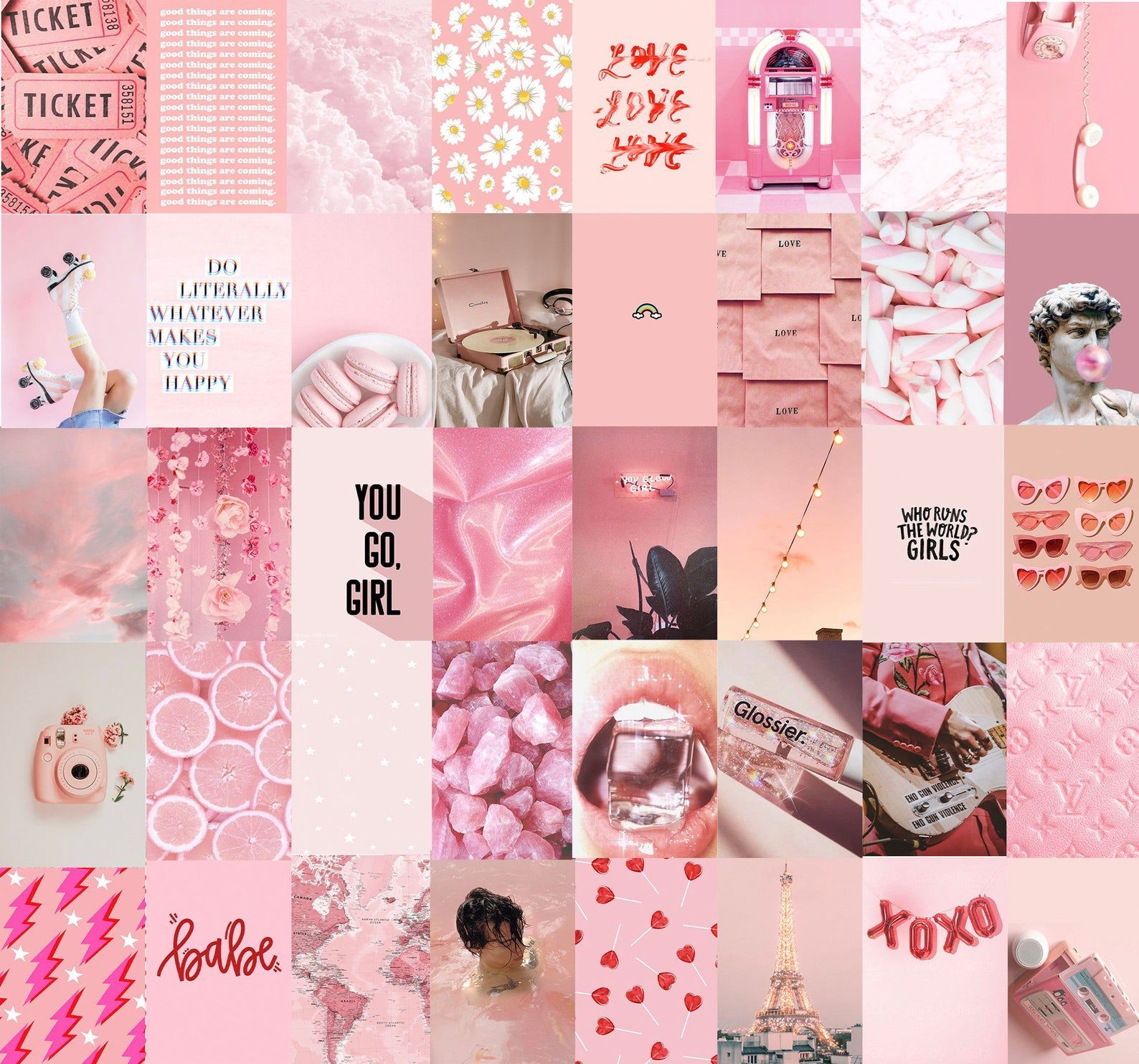 This item is unavailable. Wall collage, Pink aesthetic, Pink wallpaper iphone