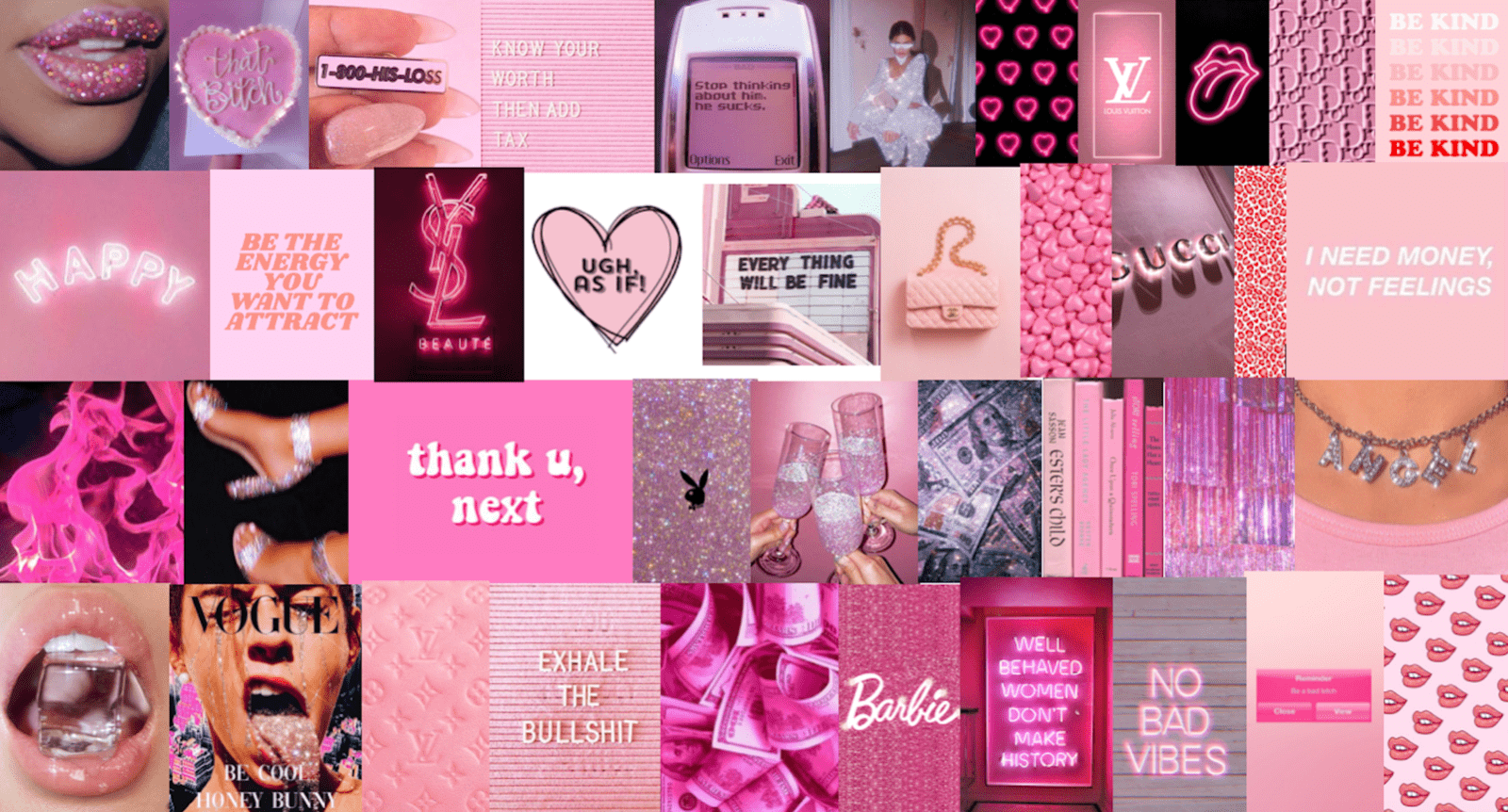 A collage of pink aesthetic images - Pink collage