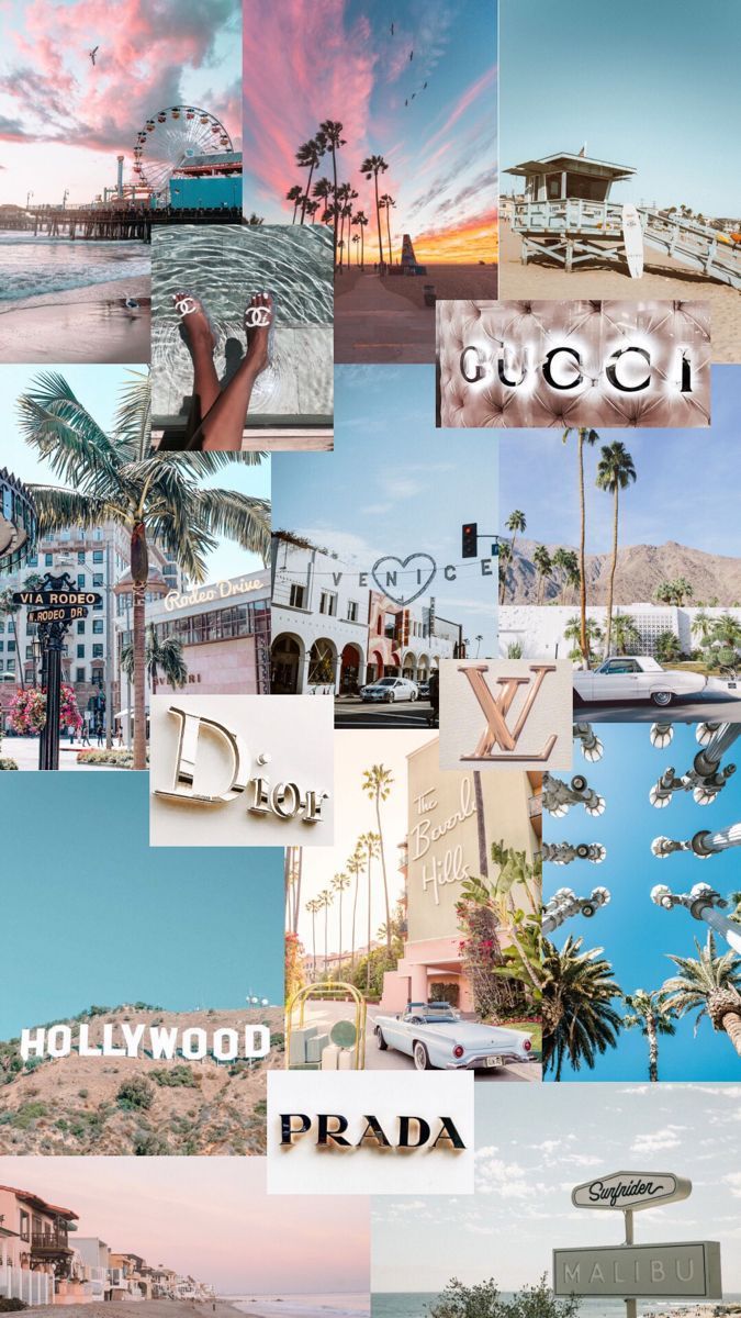 A collage of images of the city of Los Angeles. - California