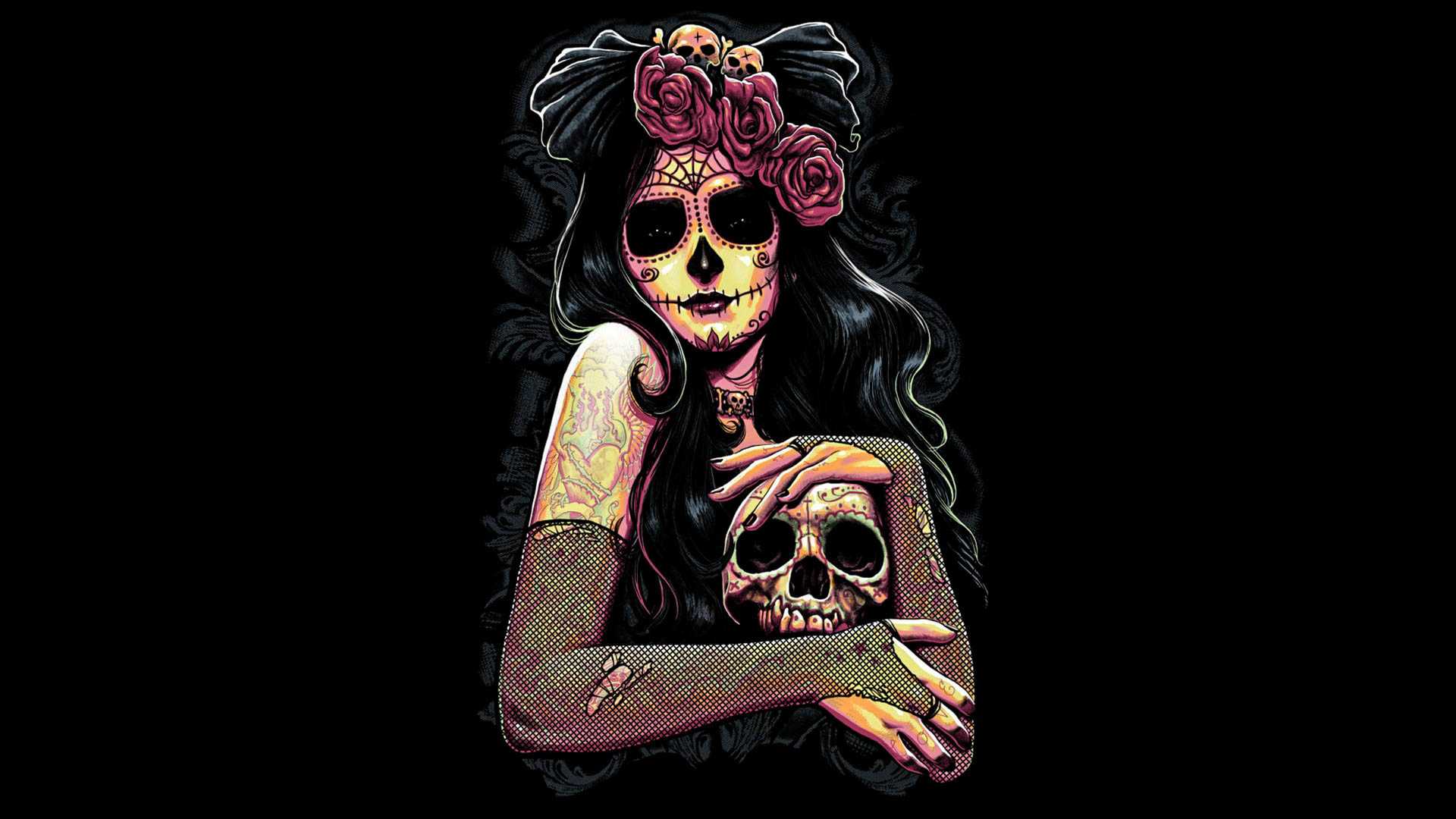 Day of the dead girl wallpaper - photo #16 - Skull, skeleton