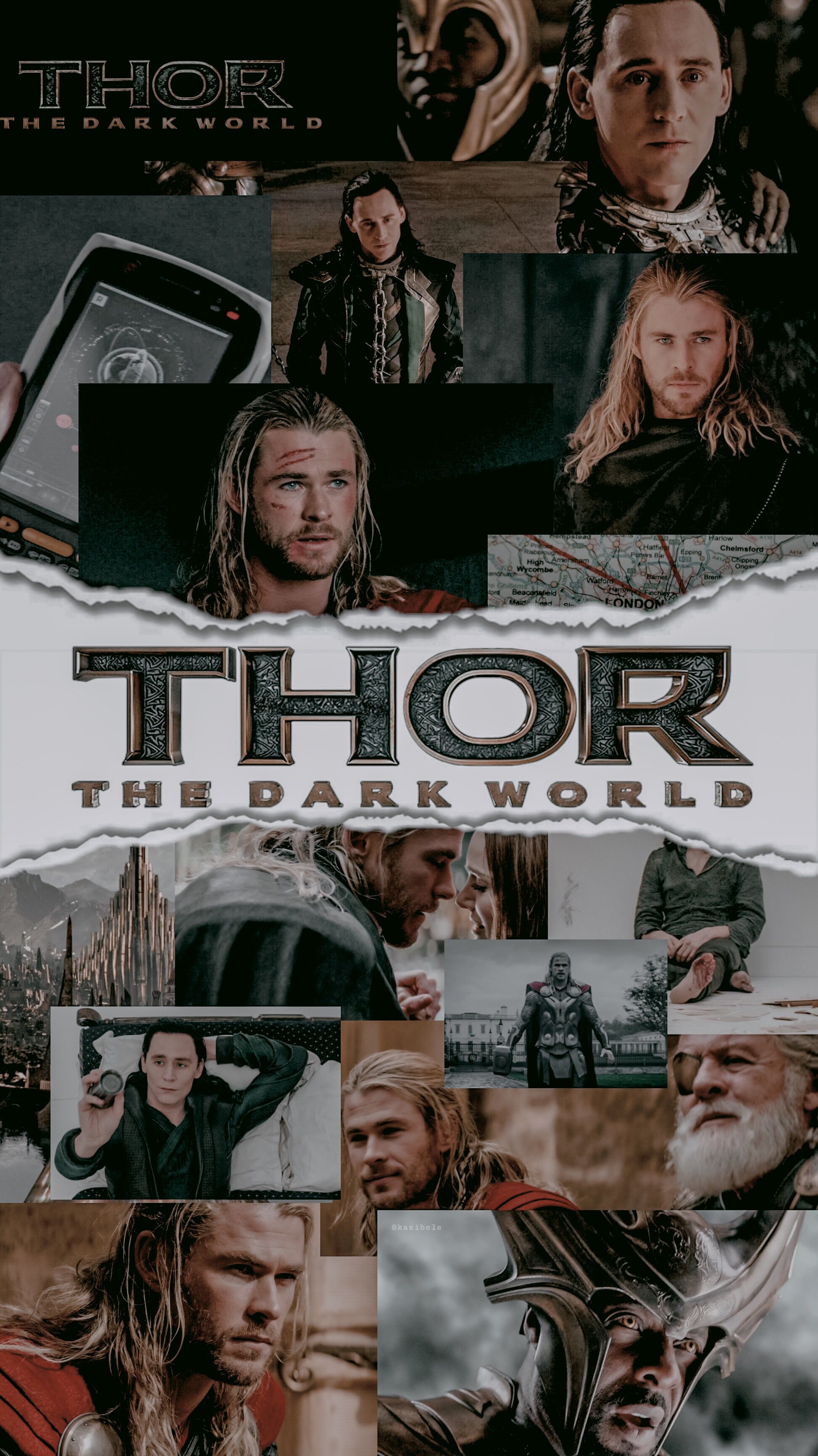 A collage of images from thor the dark world - Thor