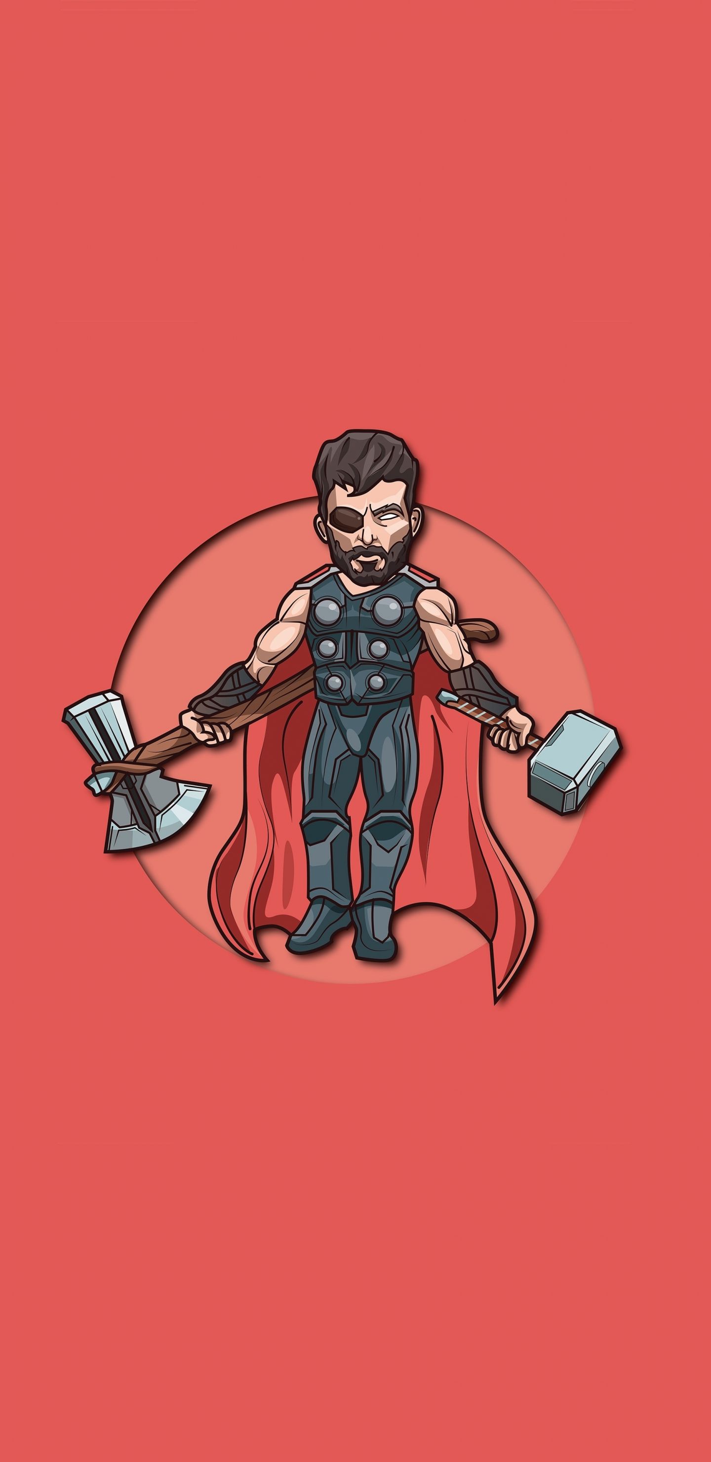 Download wallpaper 1440x2960 minimal, thor with 2 hammers, samsung galaxy s samsung galaxy s8 plus, 1440x2960 HD background, 24624